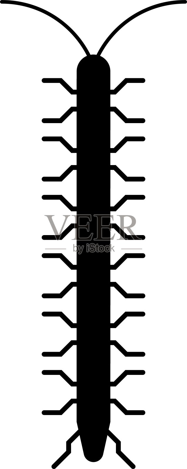 卡通蜈蚣摆扁虫姿势设计元素图片