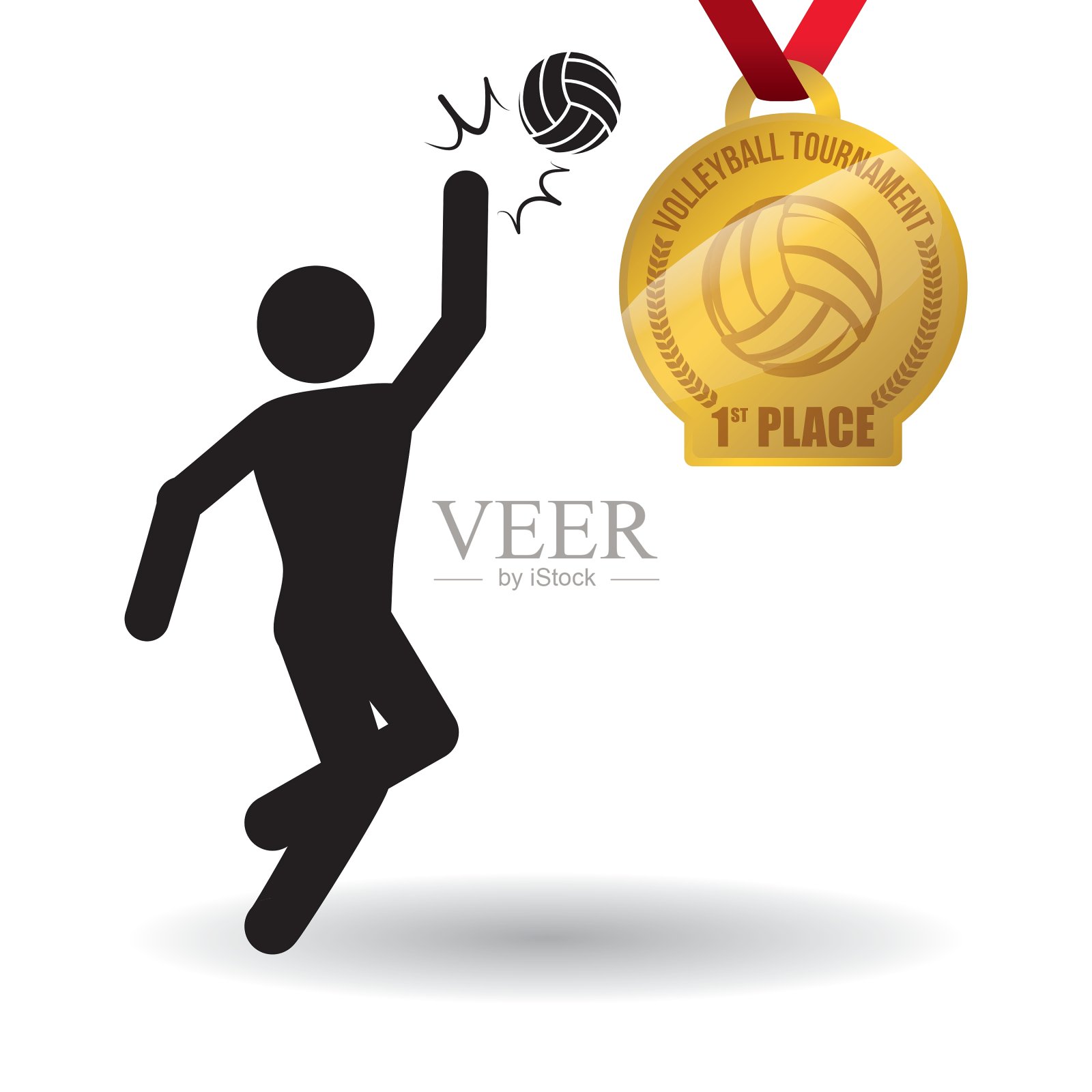 排球设计运动图标孤立设计元素图片