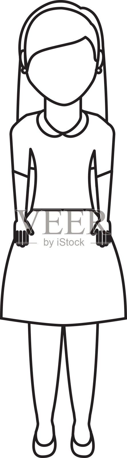 年轻女子头像设计元素图片