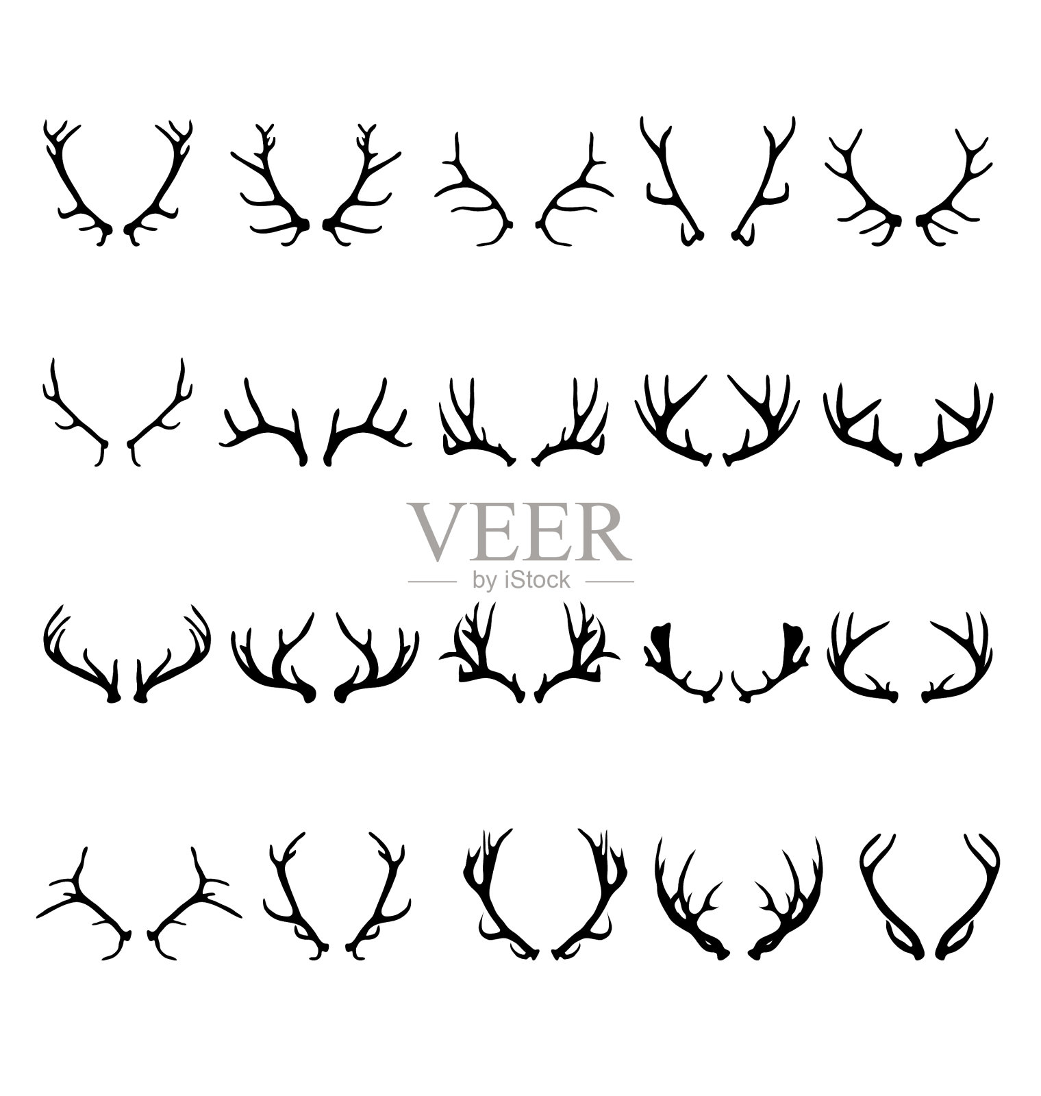 鹿角2插画图片素材