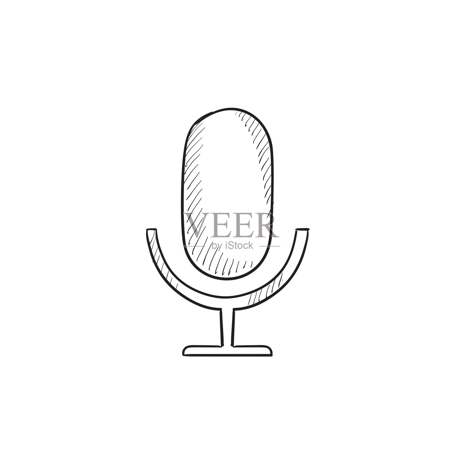 复古麦克风草图图标图标素材