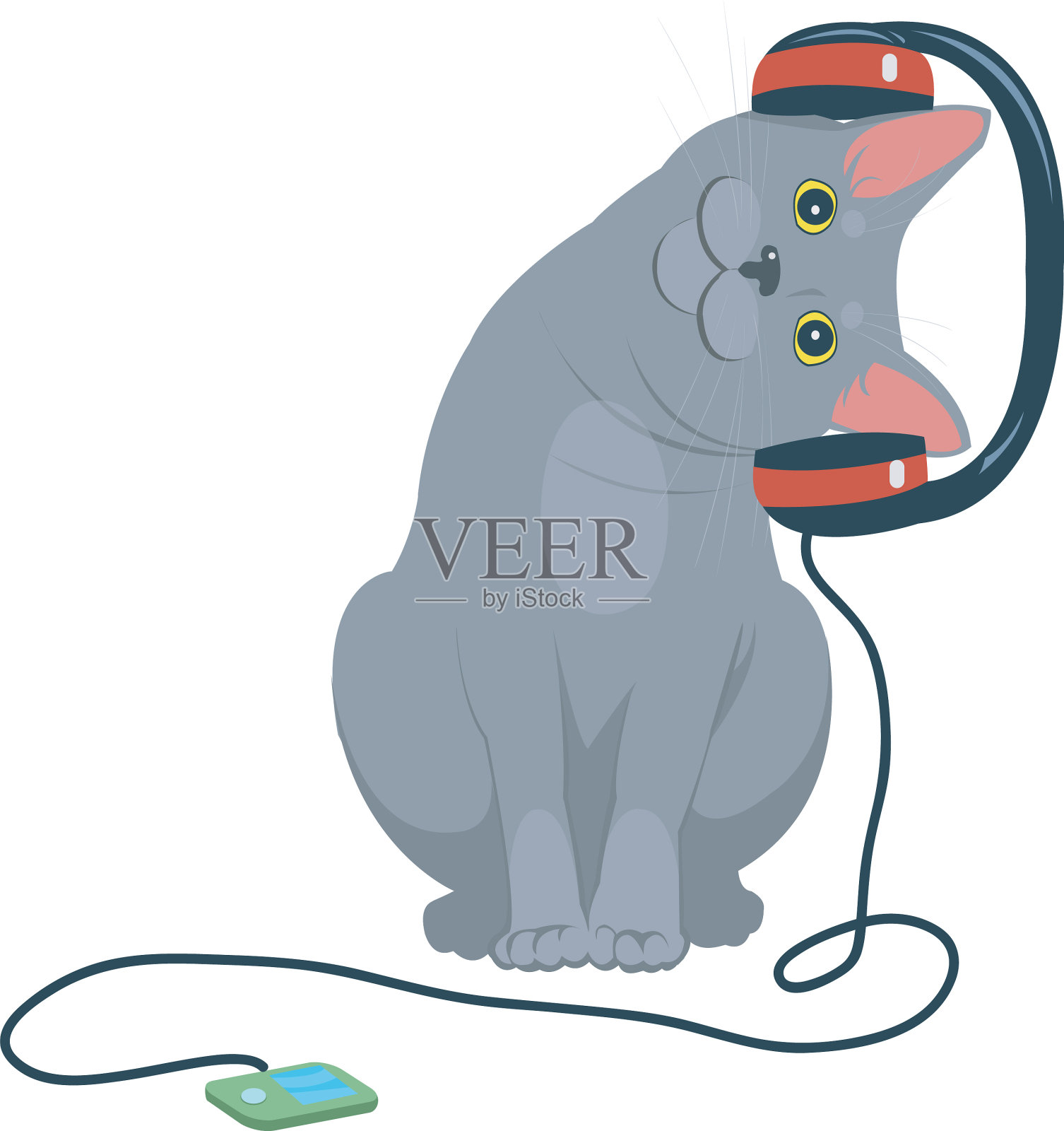 猫音乐耳机设计元素图片