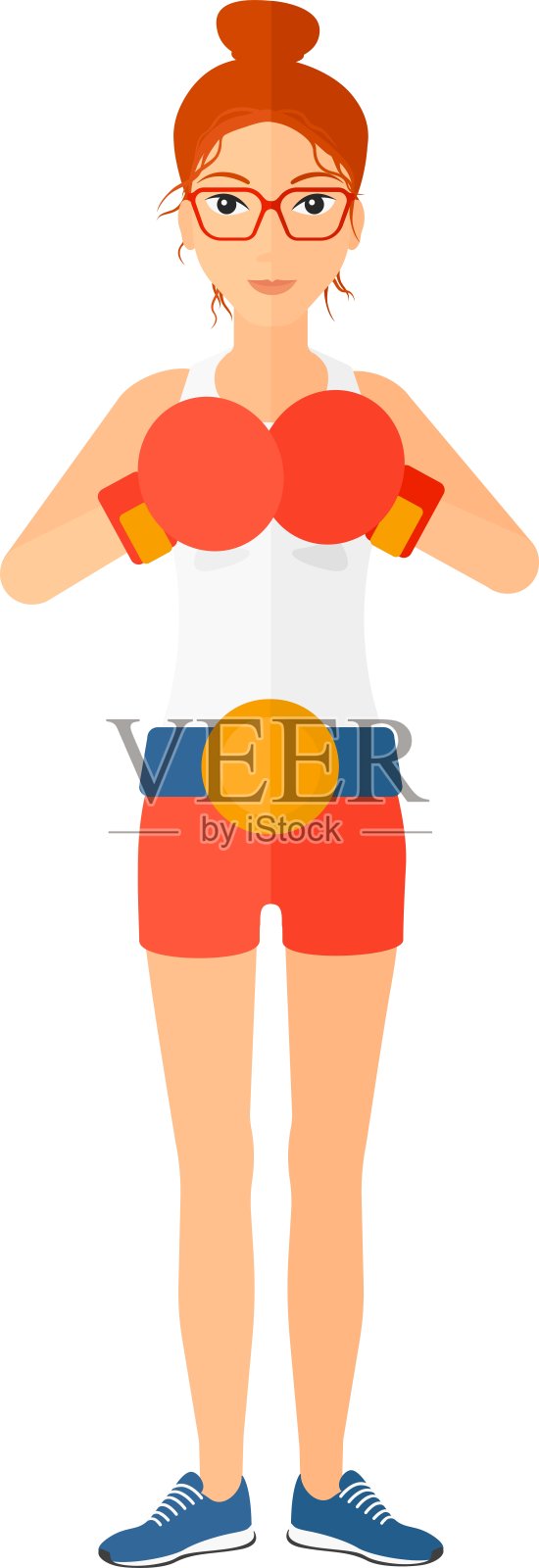 戴着手套的自信拳击手设计元素图片