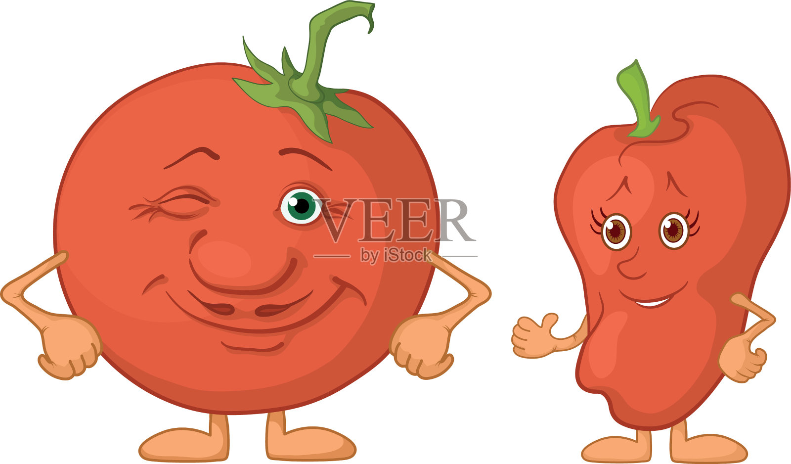 性状番茄和胡椒设计元素图片