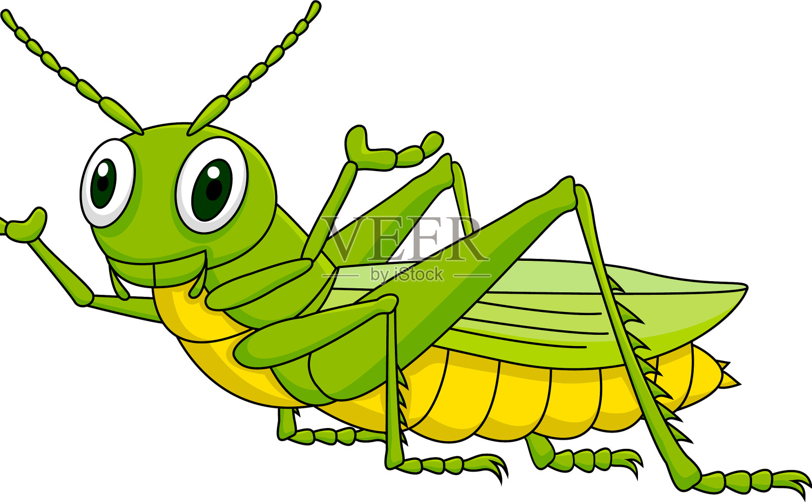 有趣的蚱蜢卡通设计元素图片