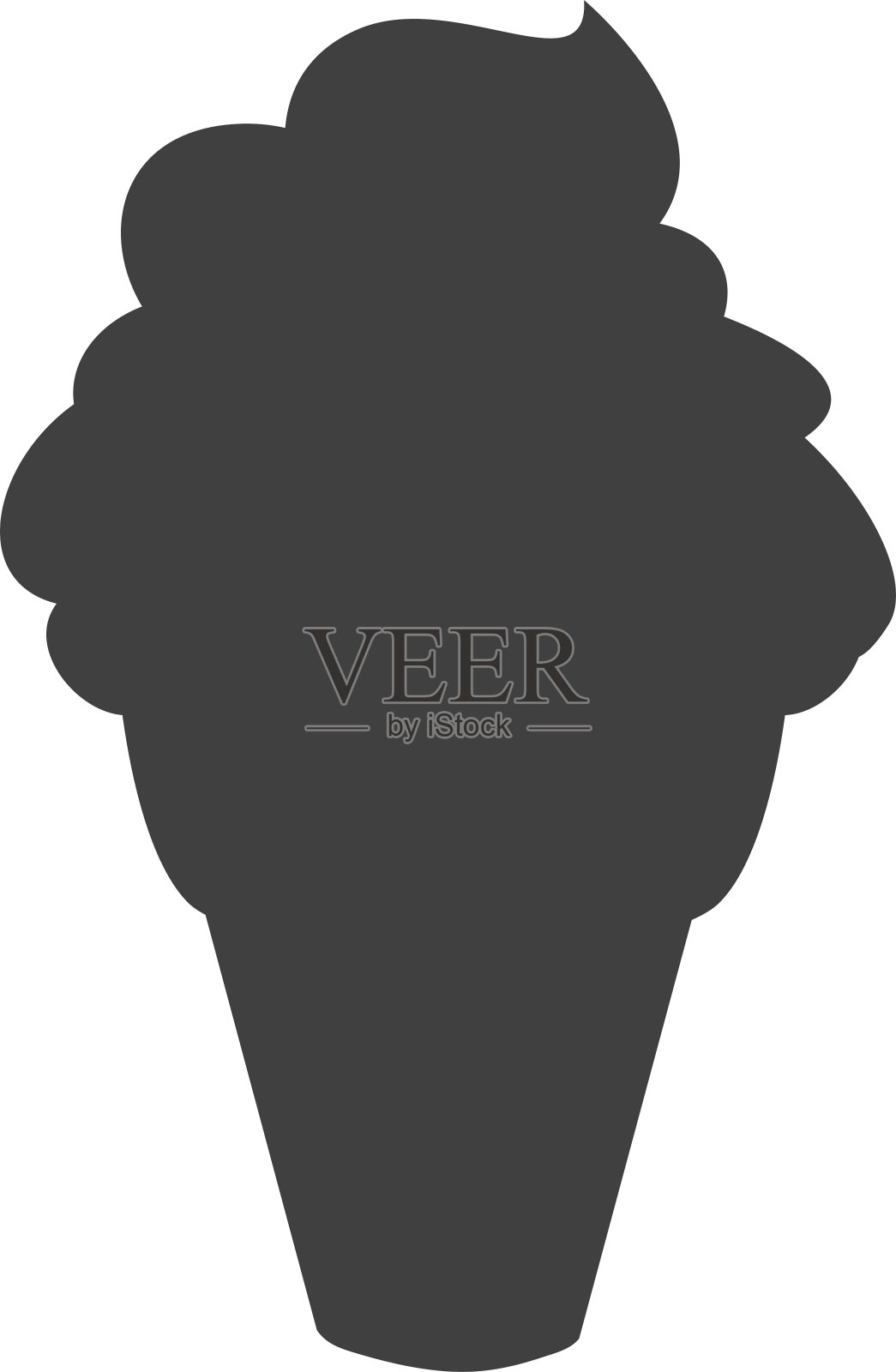 蛋卷冰淇淋轮廓图标甜点和设计元素图片