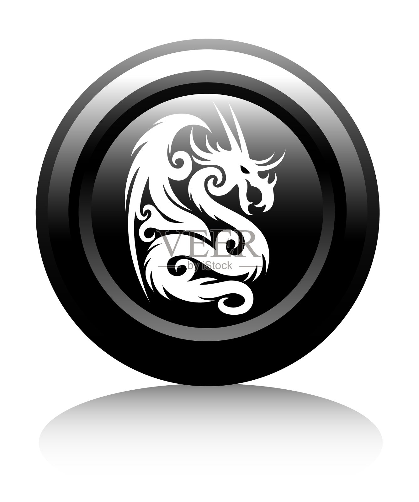 网页图标与白龙设计元素图片