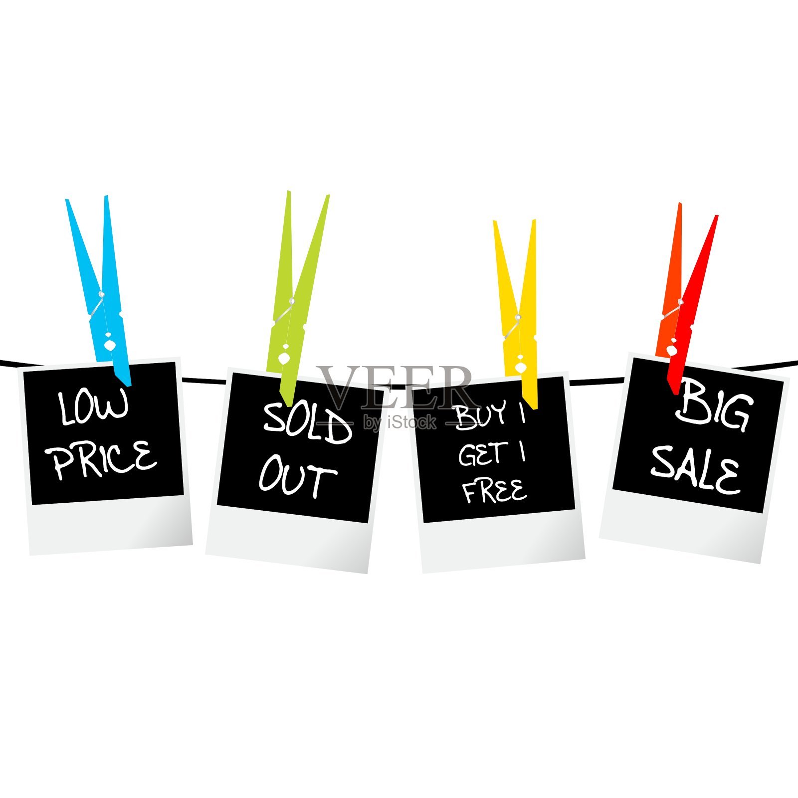 照片与销售通告设计元素图片