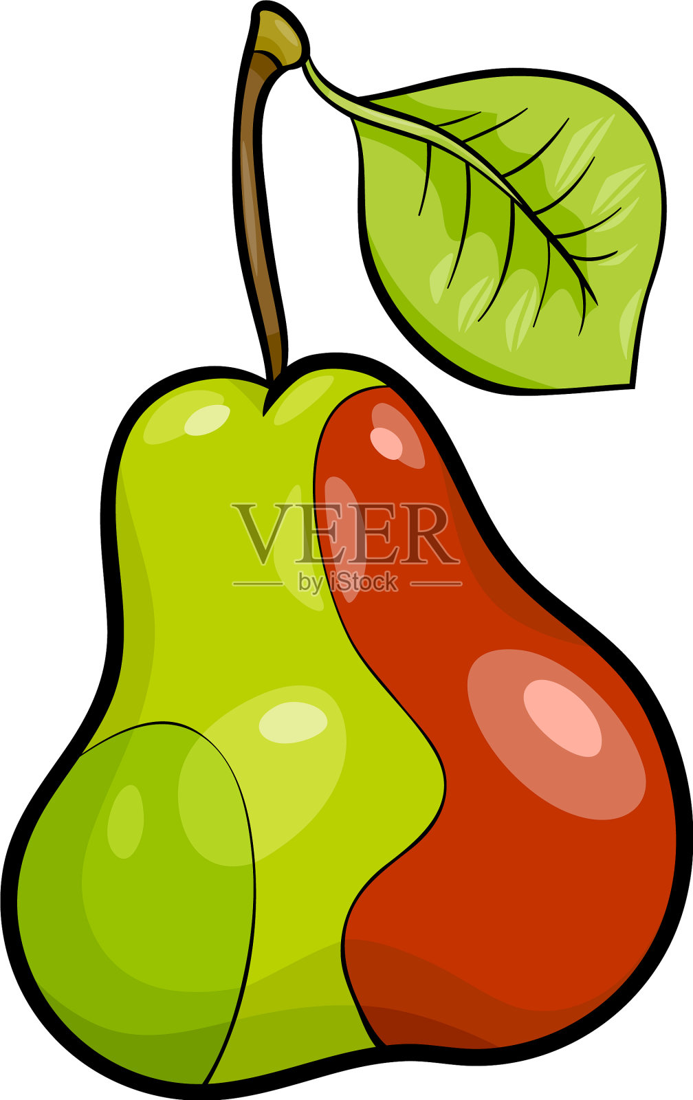 梨果实卡通设计元素图片