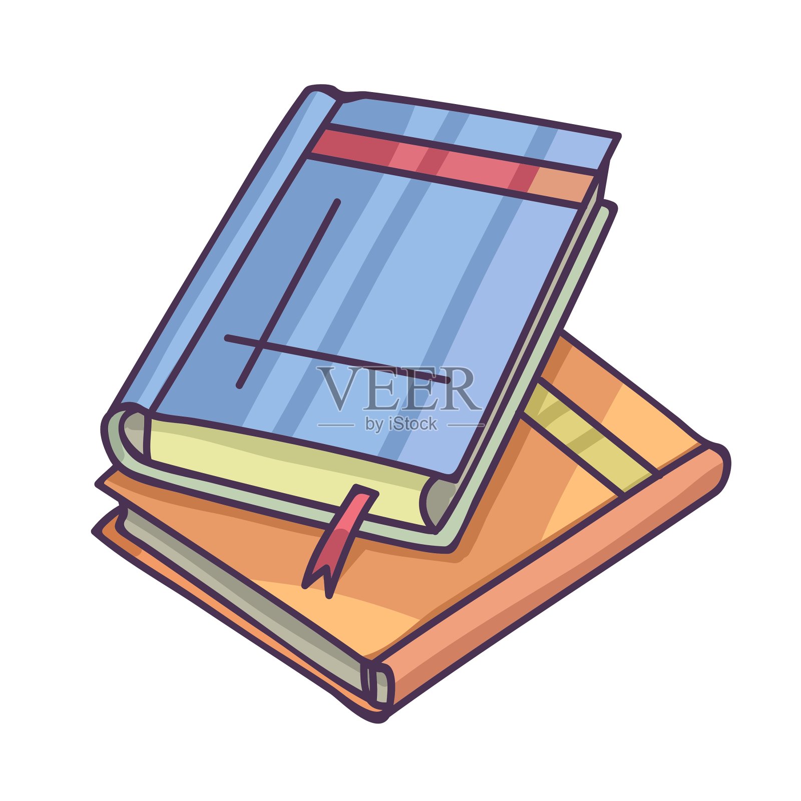 书籍和照片相册堆照片相册和设计元素图片