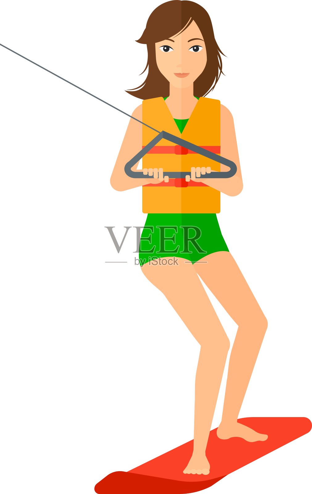 专业的花式滑水女运动员设计元素图片