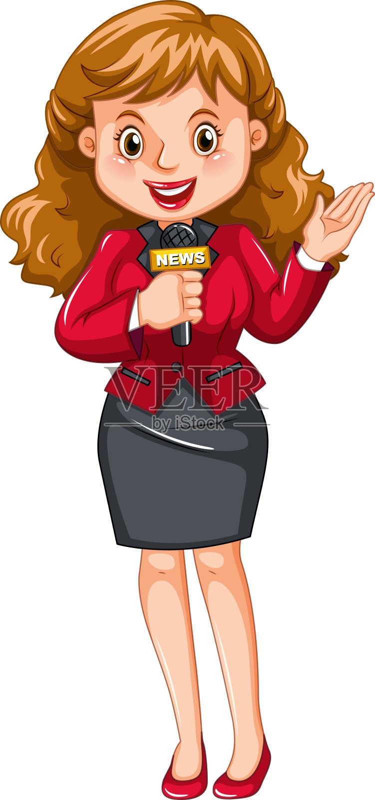 手持麦克风的女记者设计元素图片
