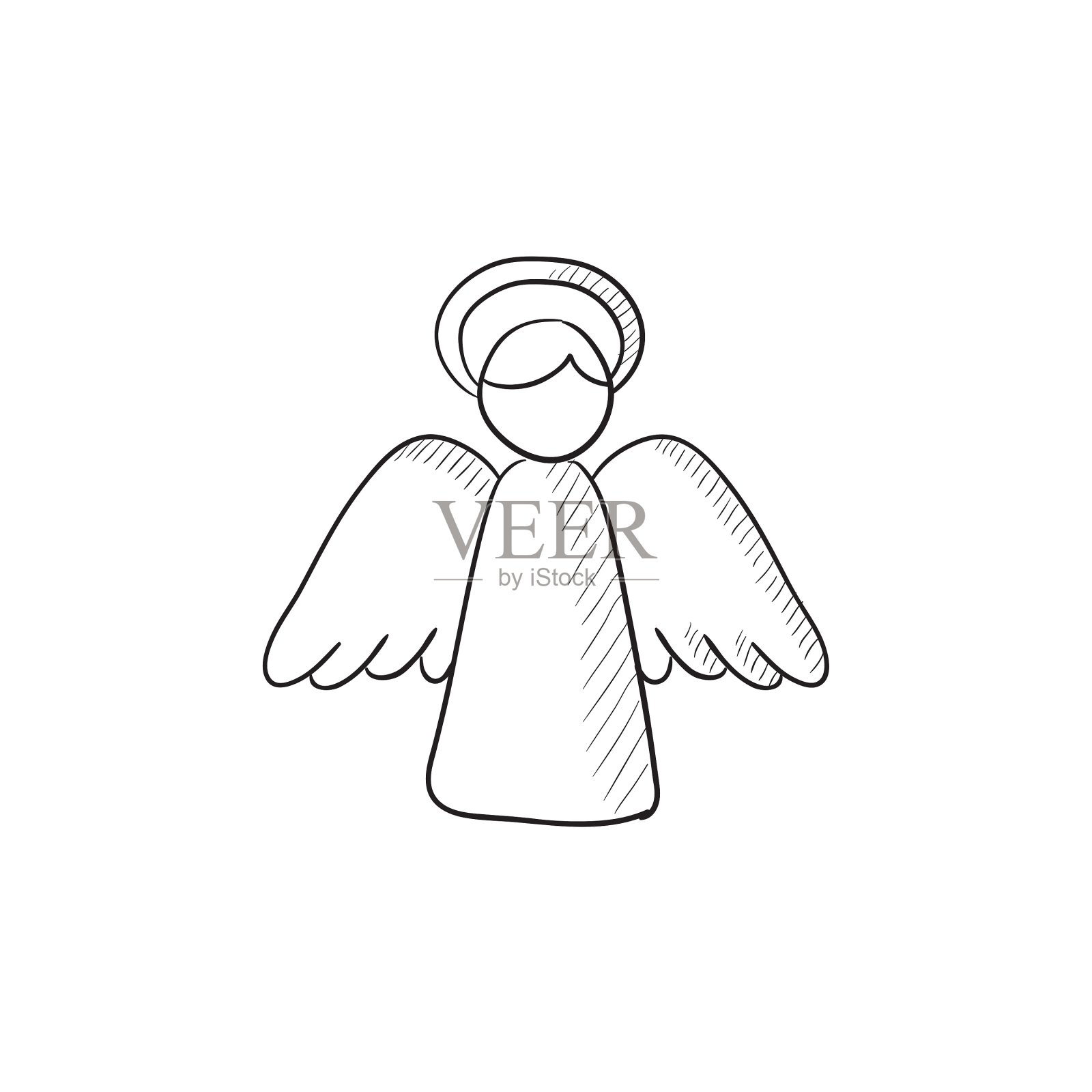 复活节天使素描图标设计元素图片