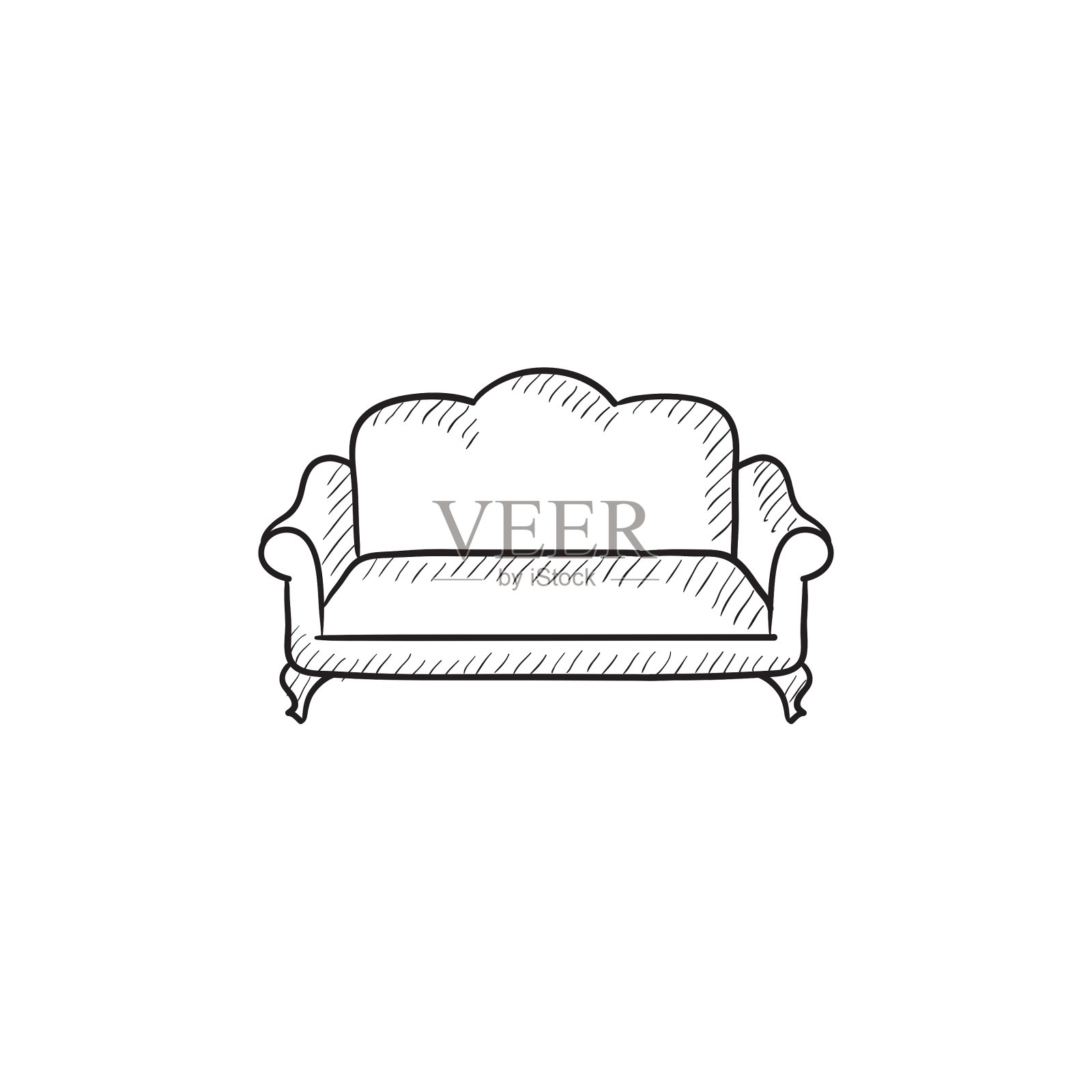 沙发草图图标设计元素图片