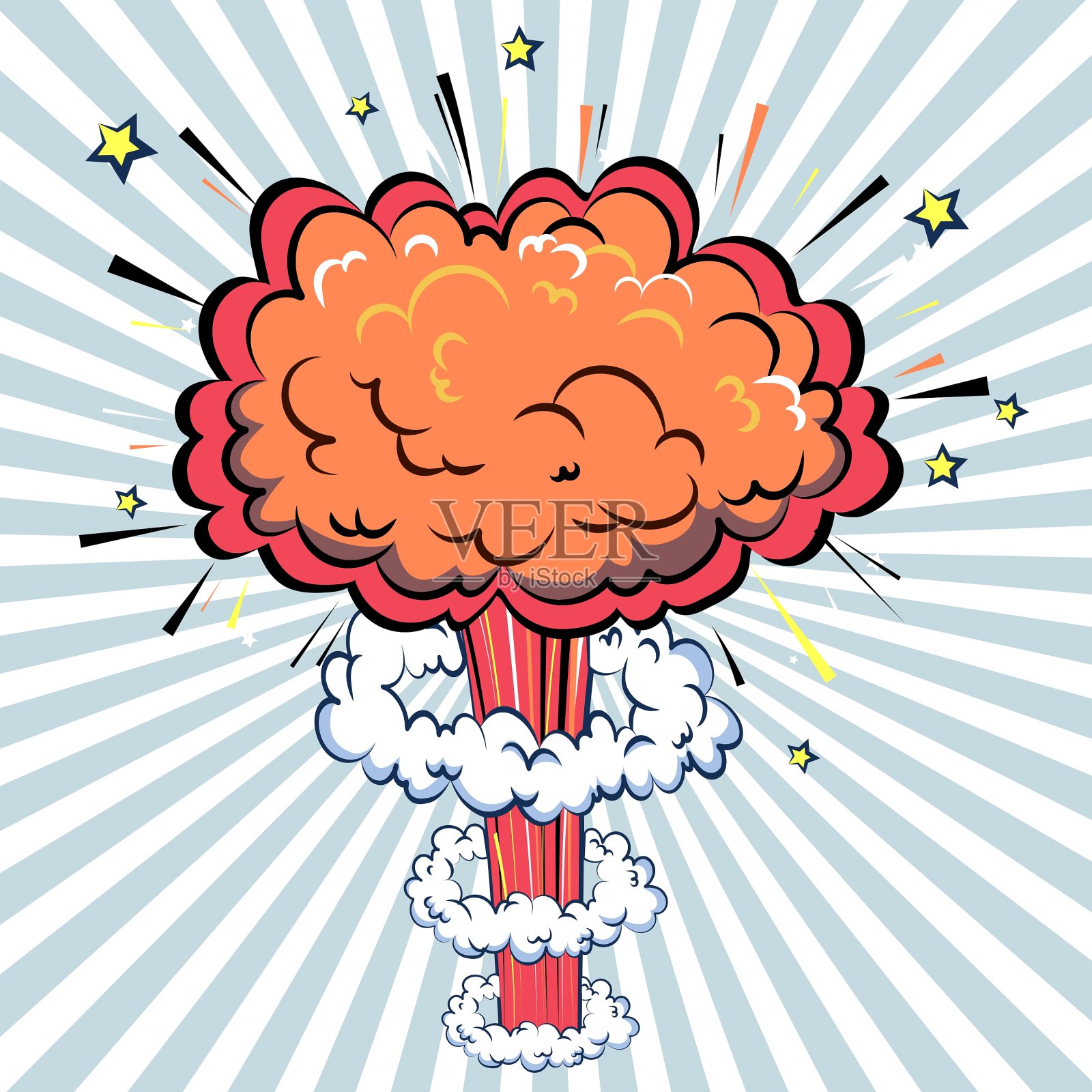 流行漫画艺术风格的繁荣插画图片素材