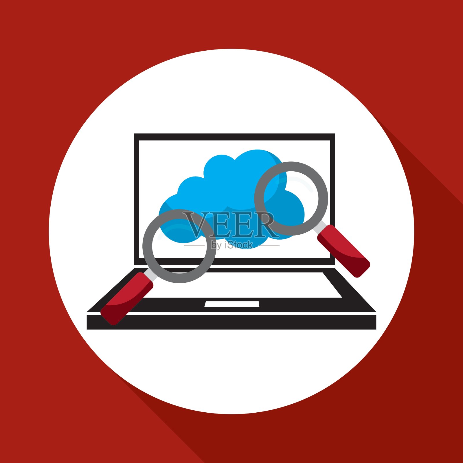 关于安防系统插画图片素材