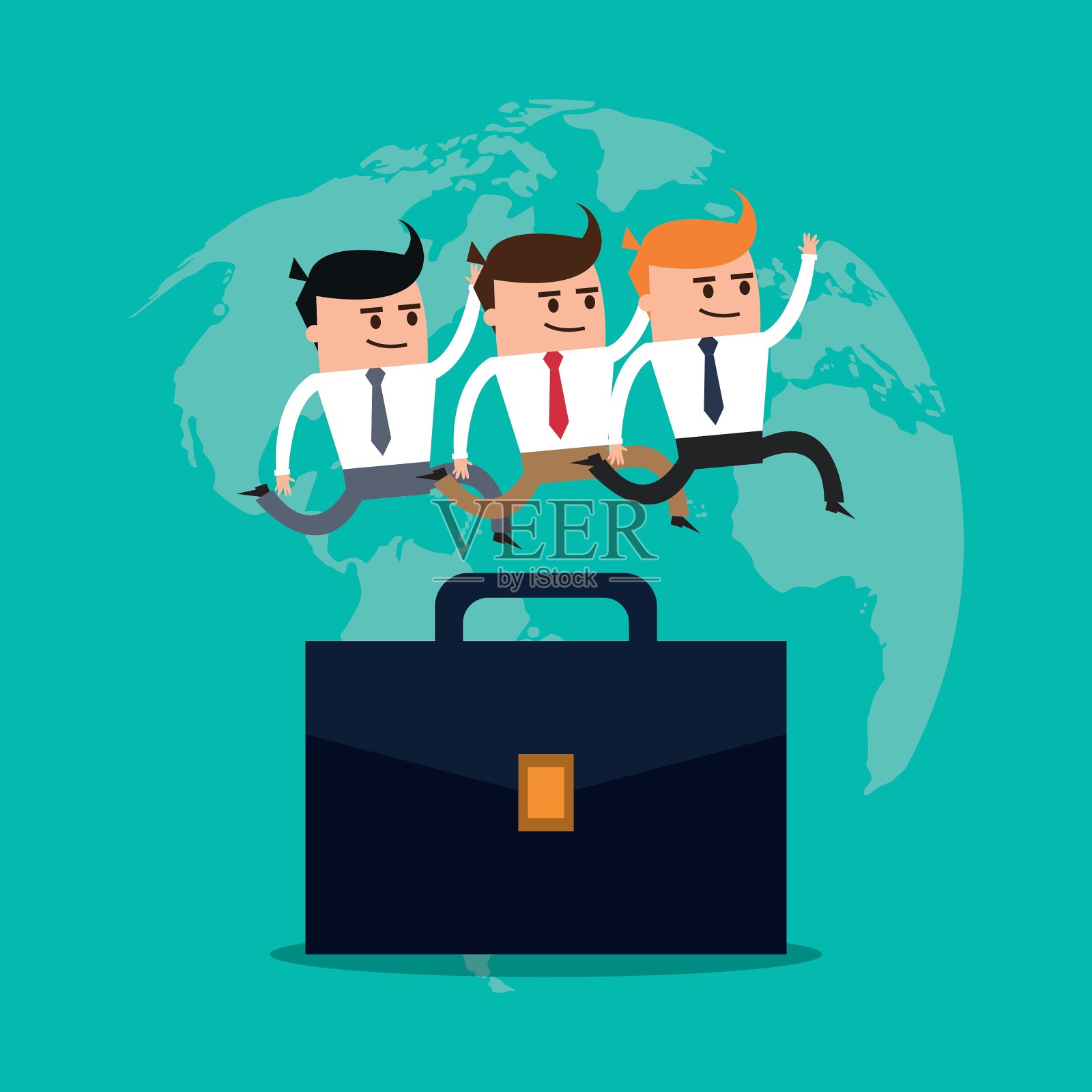 商人手提箱卡通图标图形插画图片素材