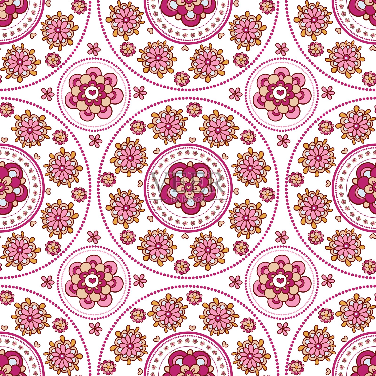 花卉无缝模式插画图片素材