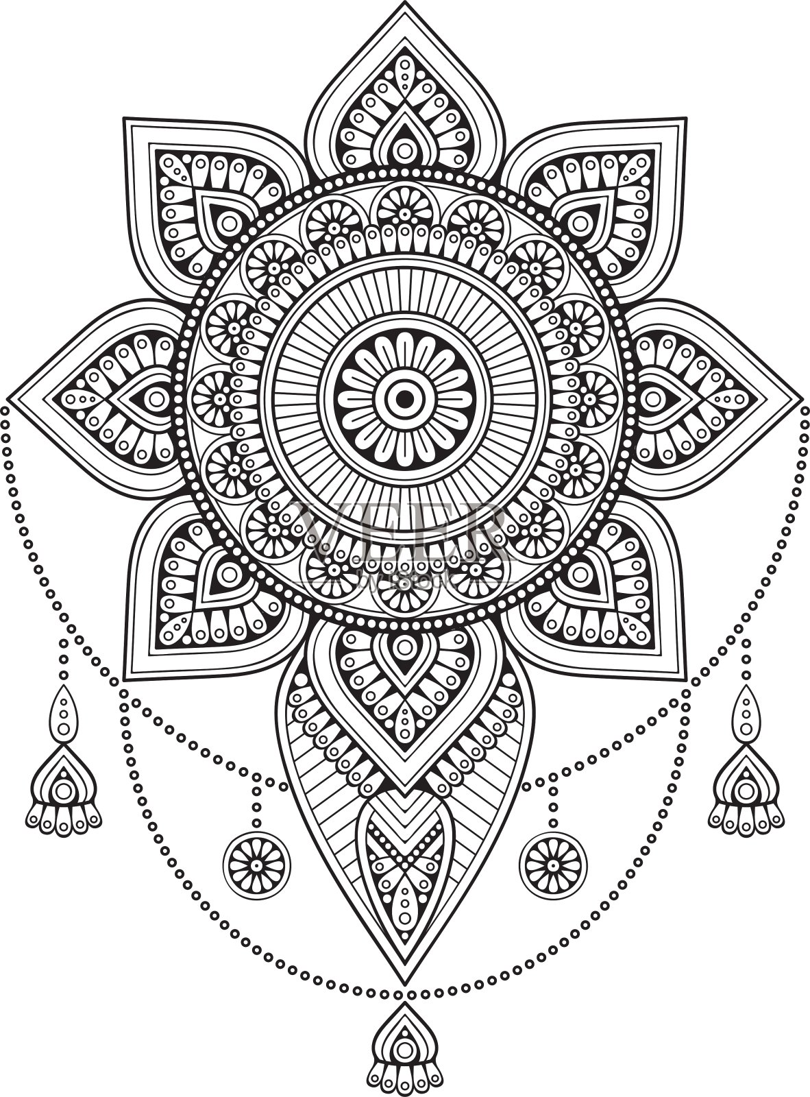 印度曼荼罗插画图片素材