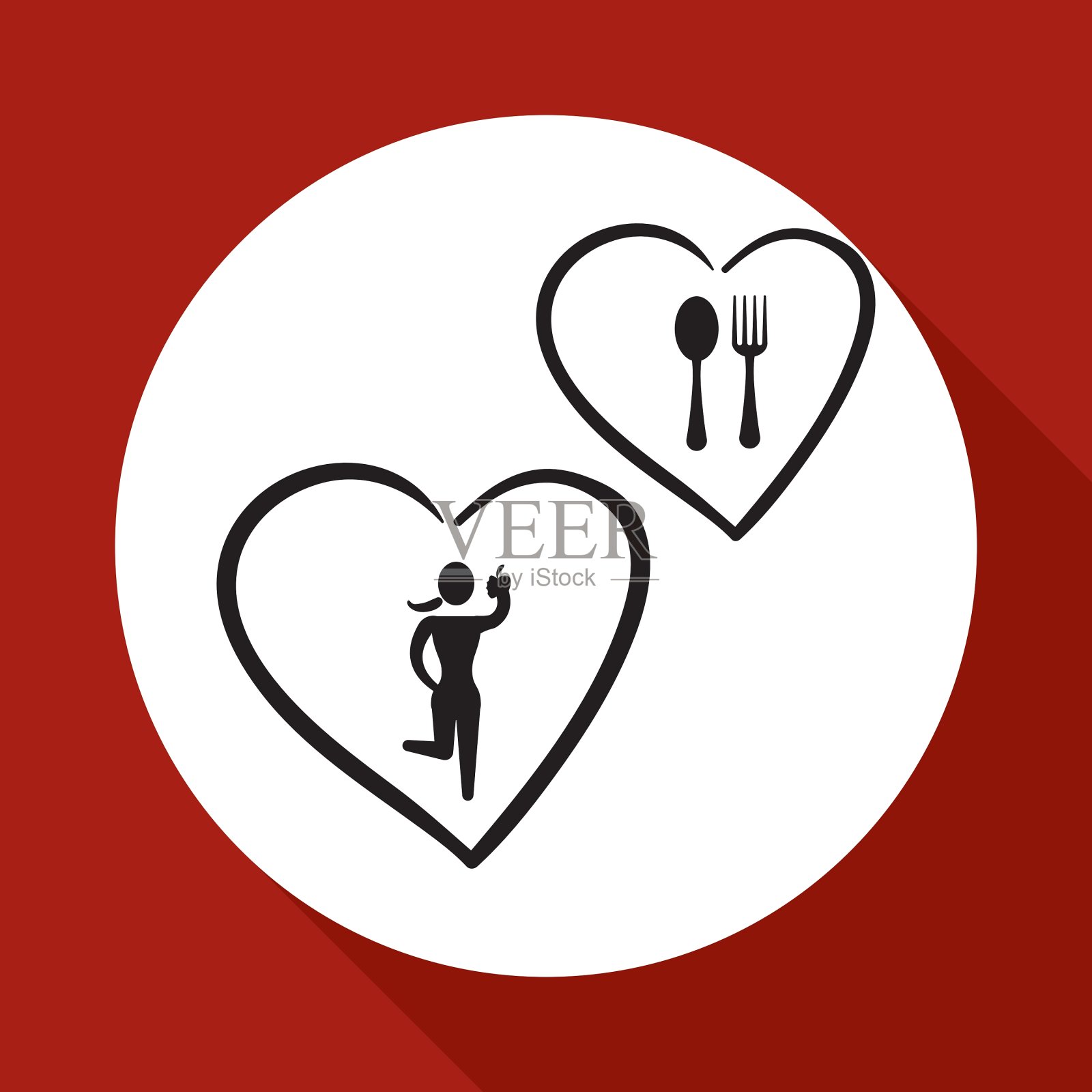 健康食品设计有机白色概念图标素材