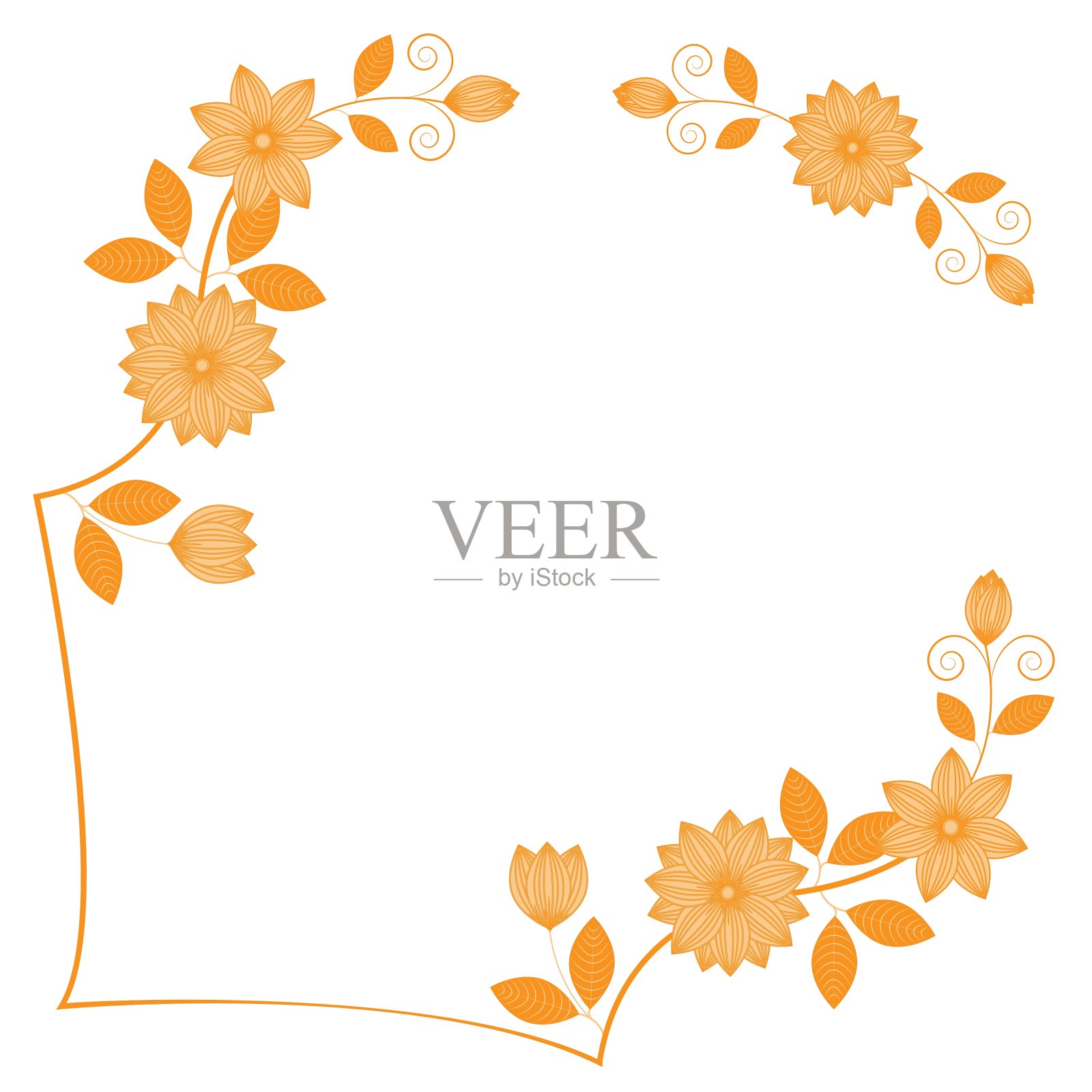 框架手绘花卉设计元素图片