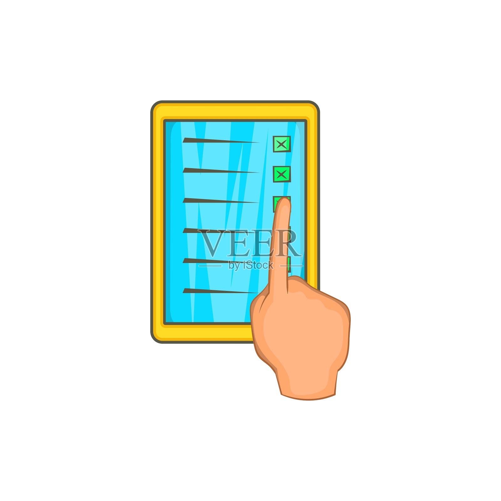 清单与手图标卡通风格图标素材