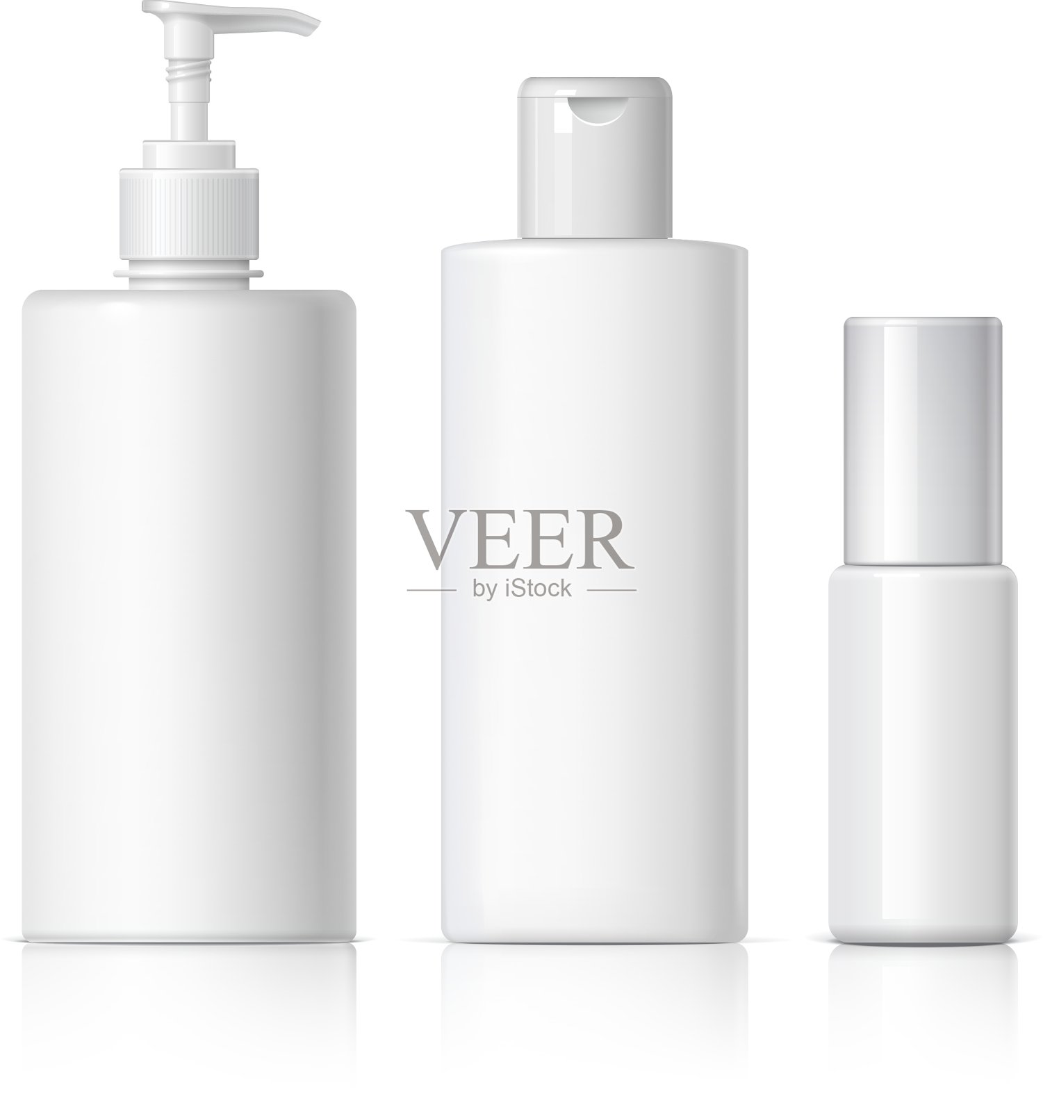 逼真的化妆瓶可以喷雾器容器插画图片素材