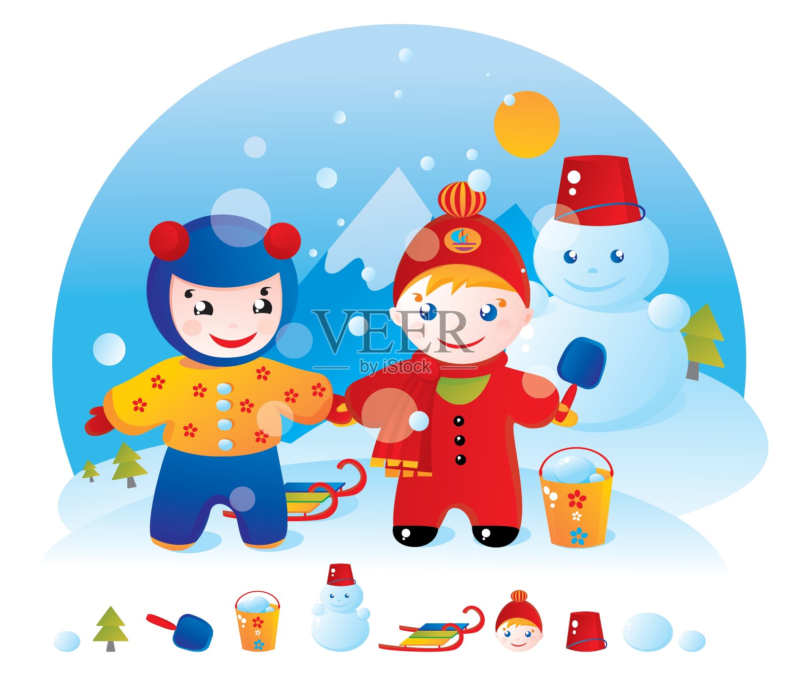 冬天走了设计元素图片