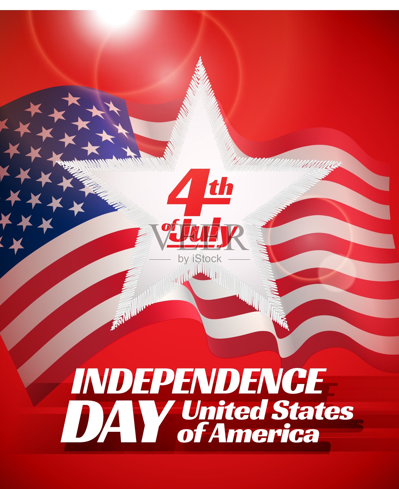 独立日卡插画图片素材