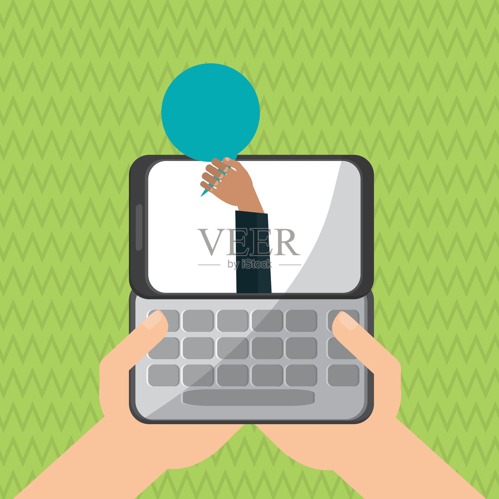 智能手机设计媒体图标扁平插画图片素材