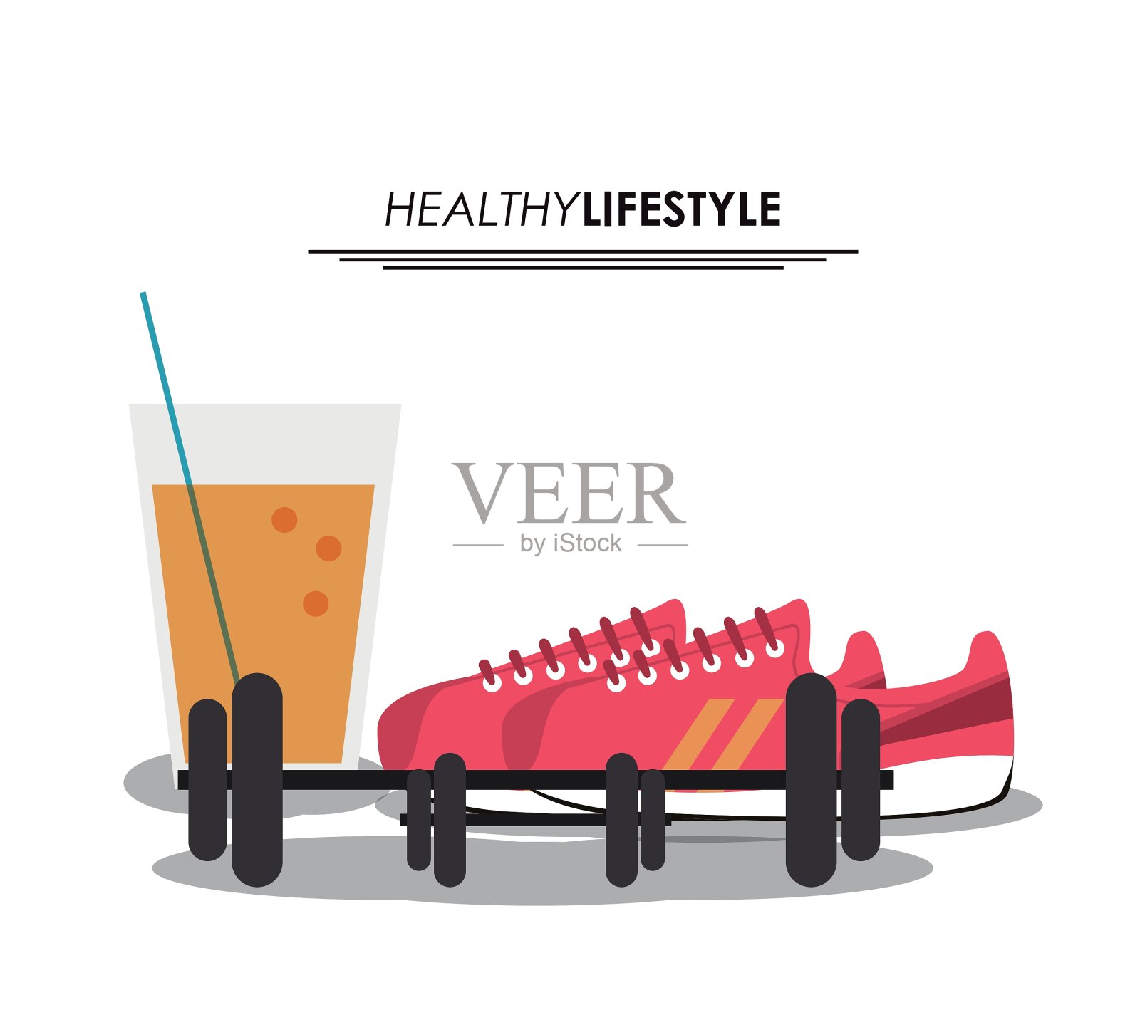 体重果汁鞋健康的生活方式插画图片素材