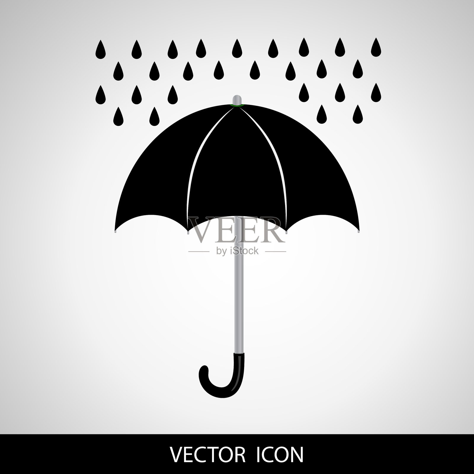 雨伞和雨滴的图标插画图片素材