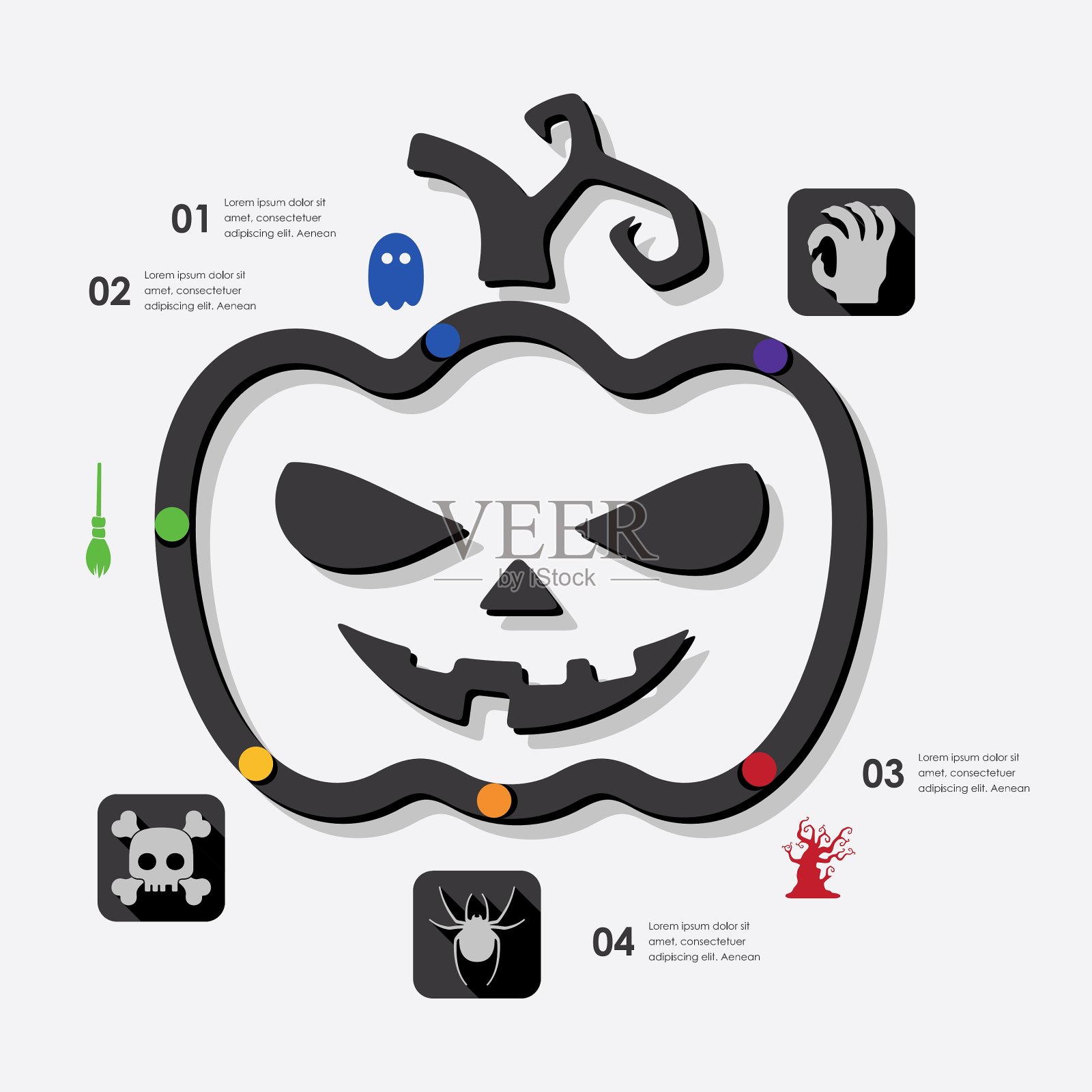 万圣节的信息图表插画图片素材