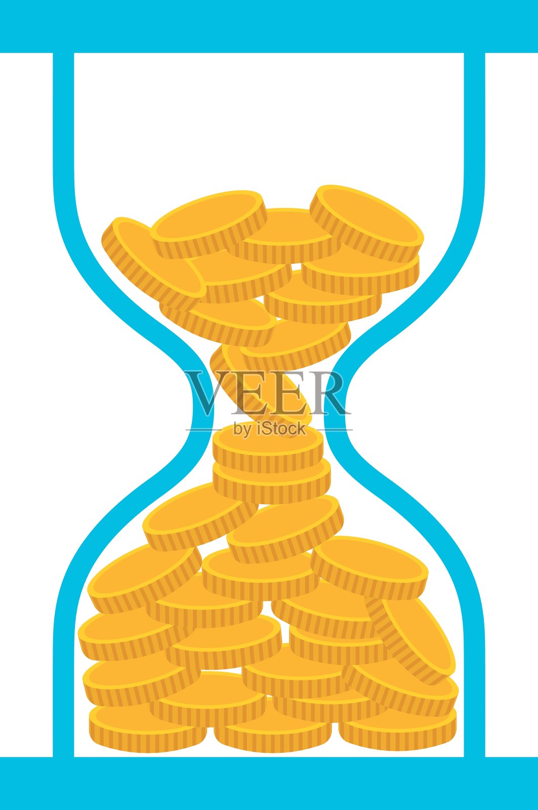 硬币美元沙漏金钱图标插画图片素材