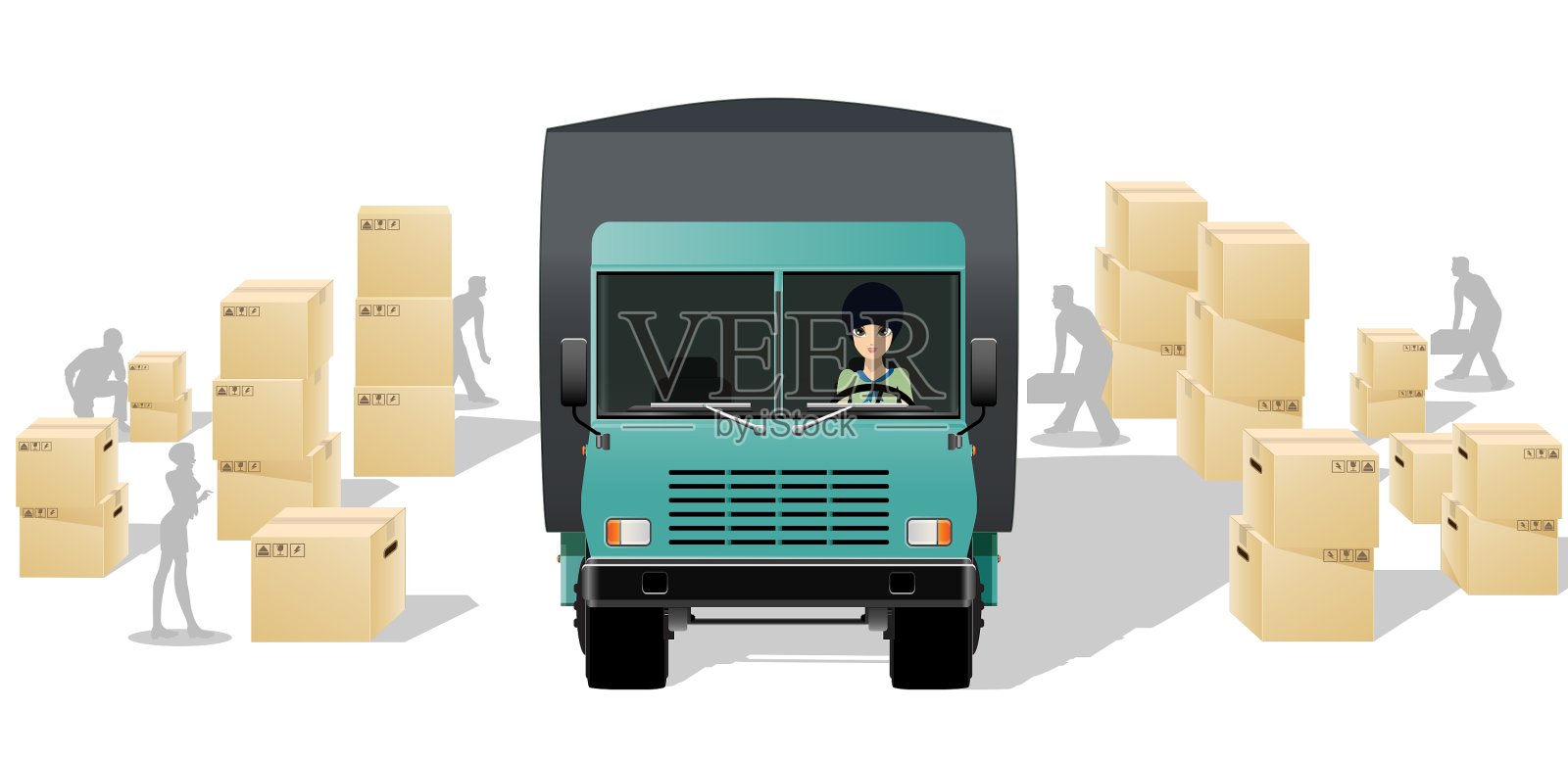 盒子的卡车设计元素图片