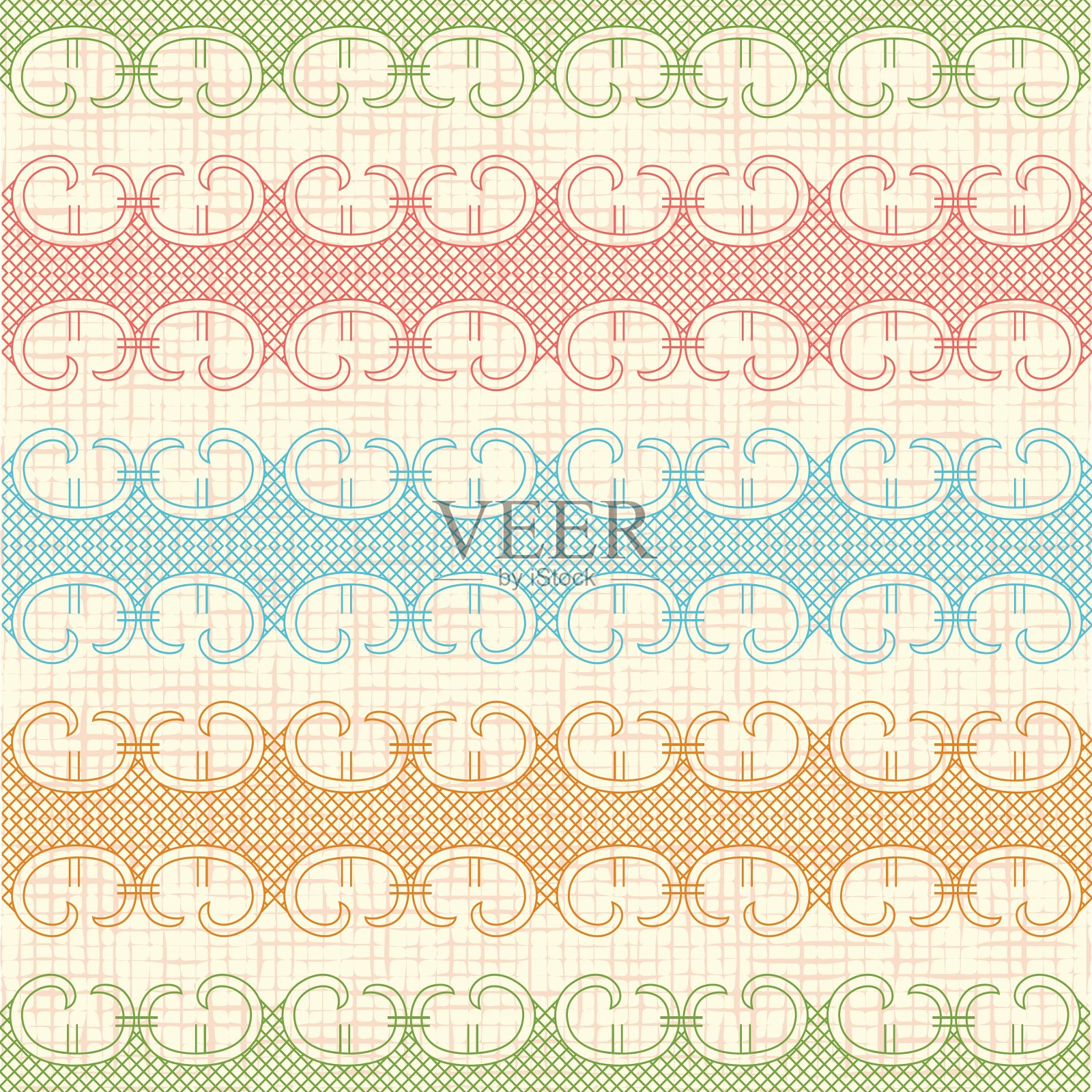 抽象复古几何无缝图案用插画图片素材