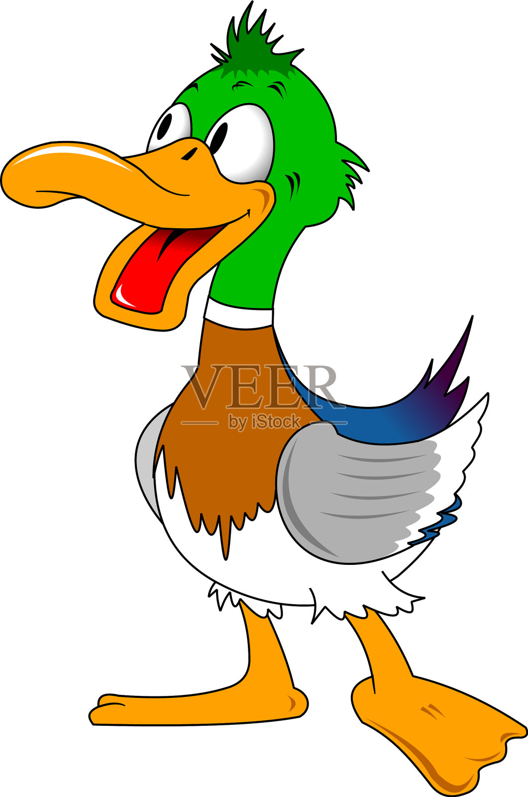 鸭卡通设计元素图片