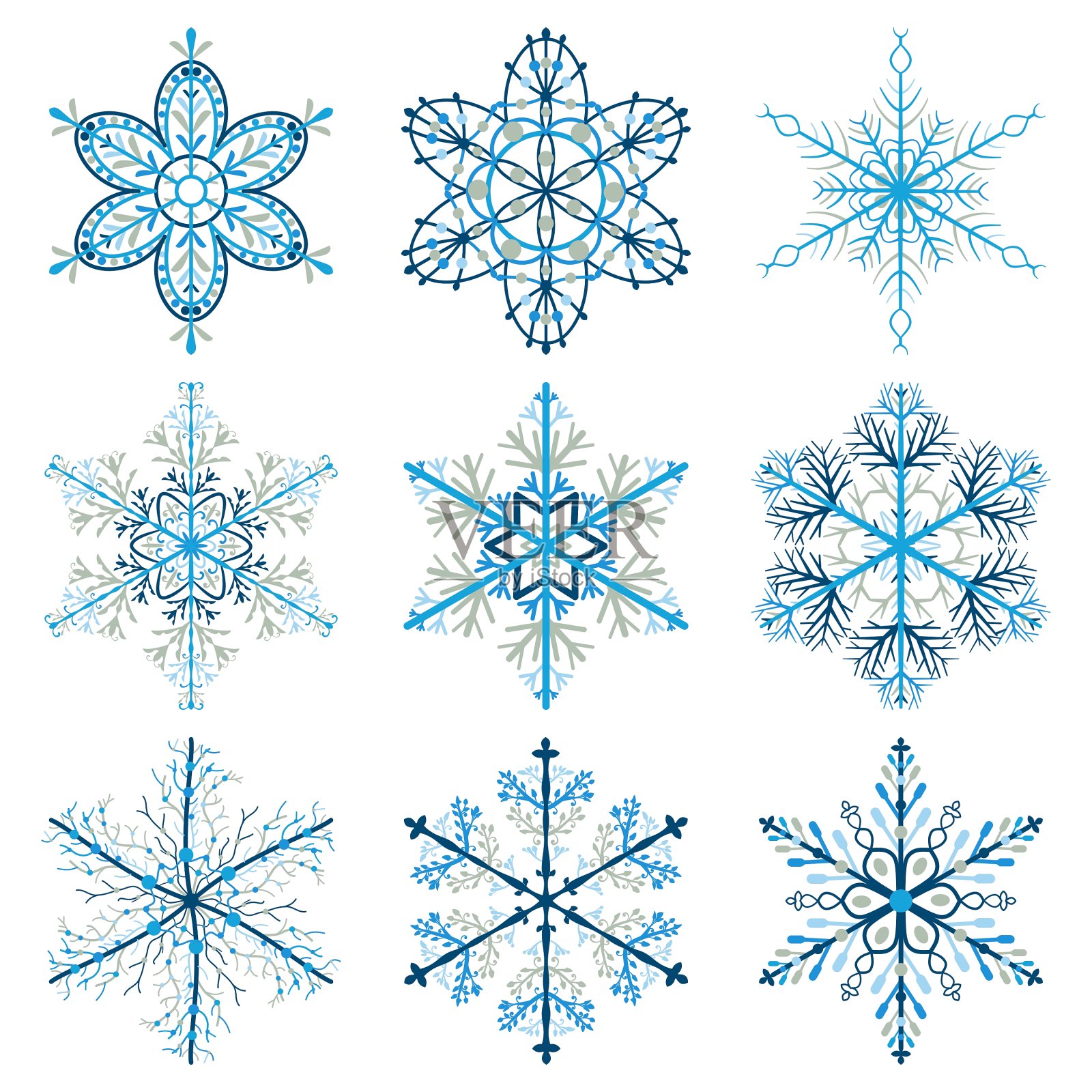 圣诞雪花插画图片素材