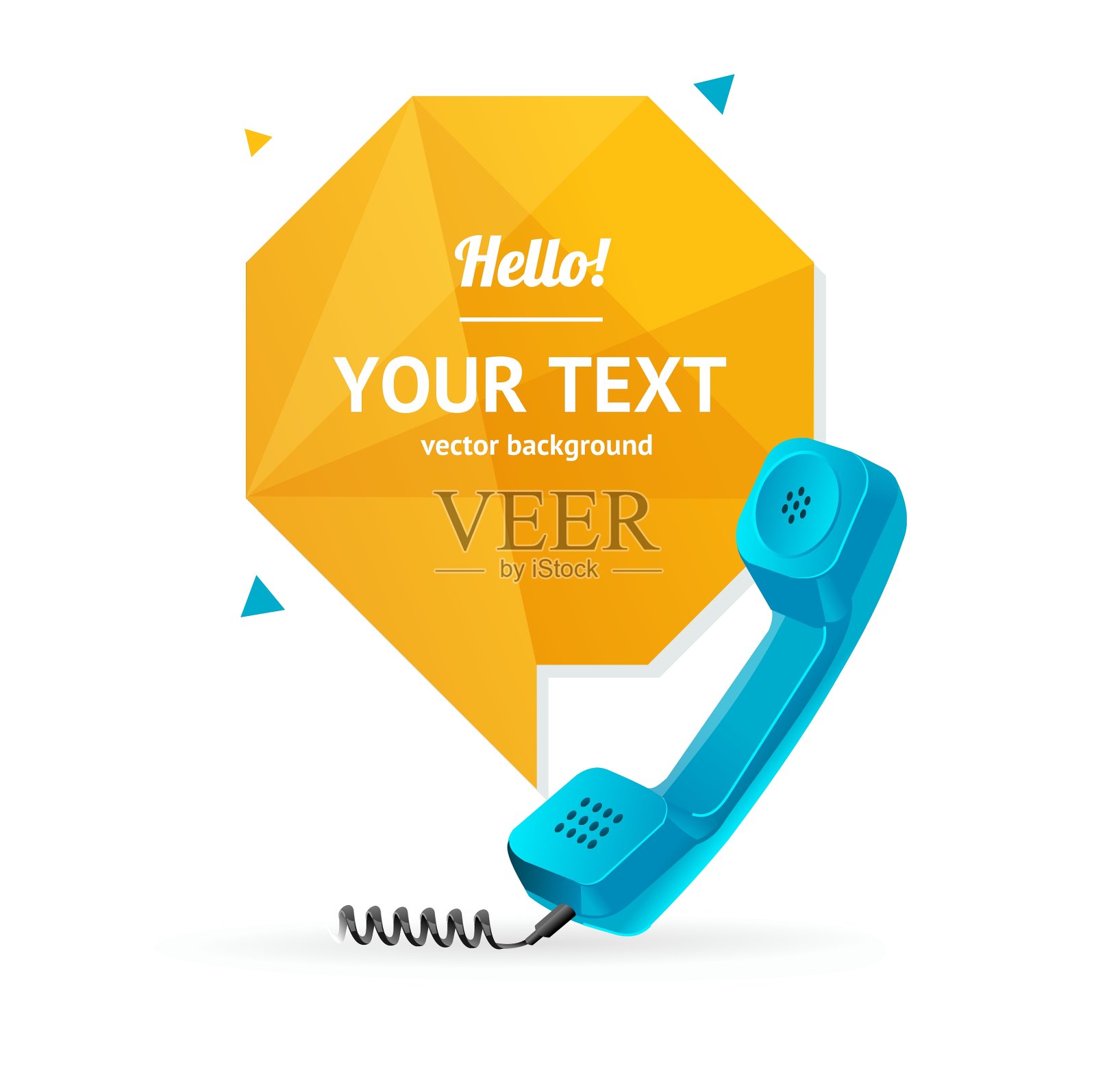 带有气泡语音的电话接收器插画图片素材