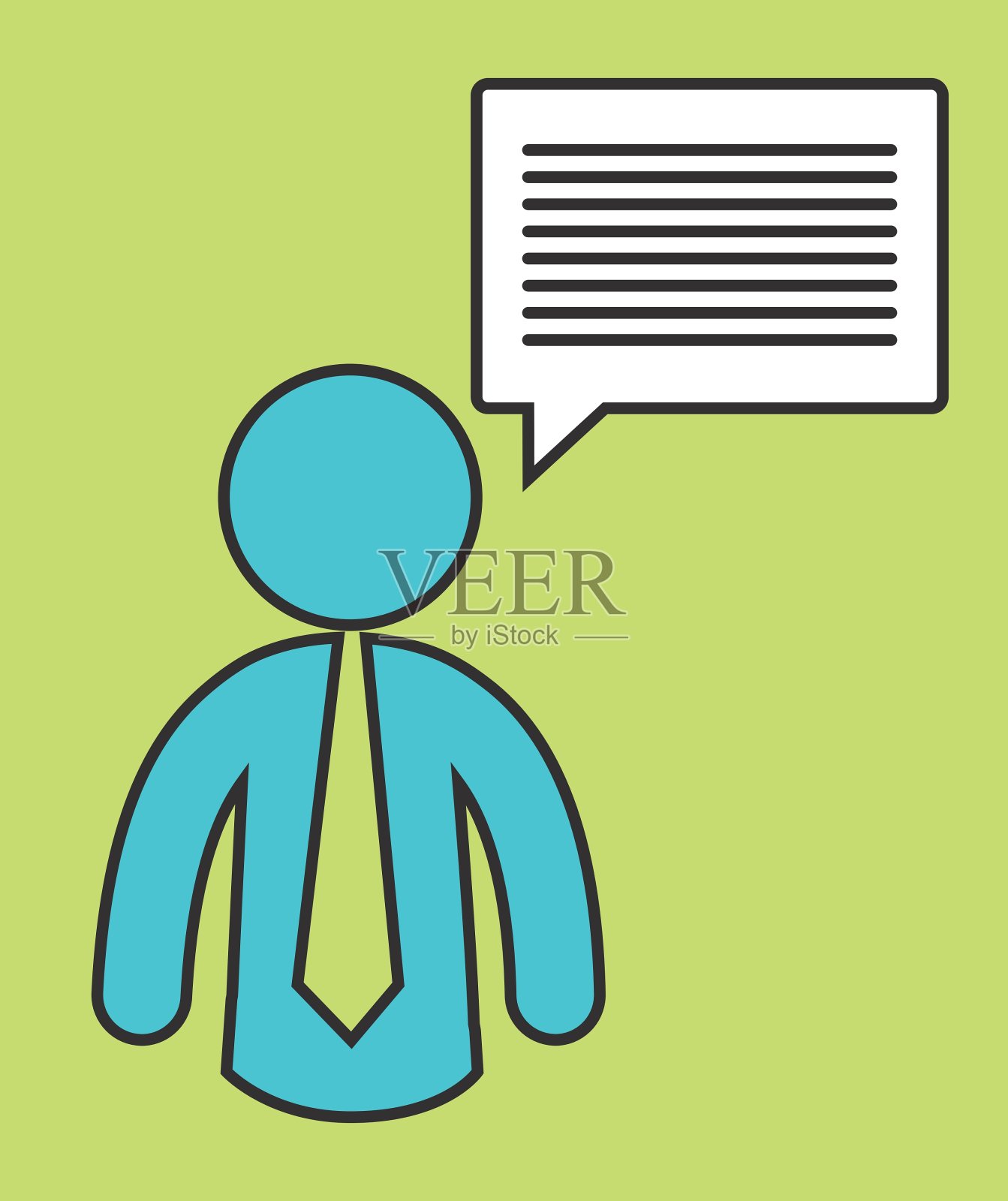 象形文字领带通讯气泡信息插画图片素材