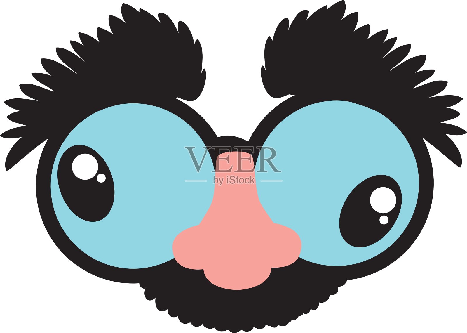 卡通眼镜鼻子脸图标图形设计元素图片