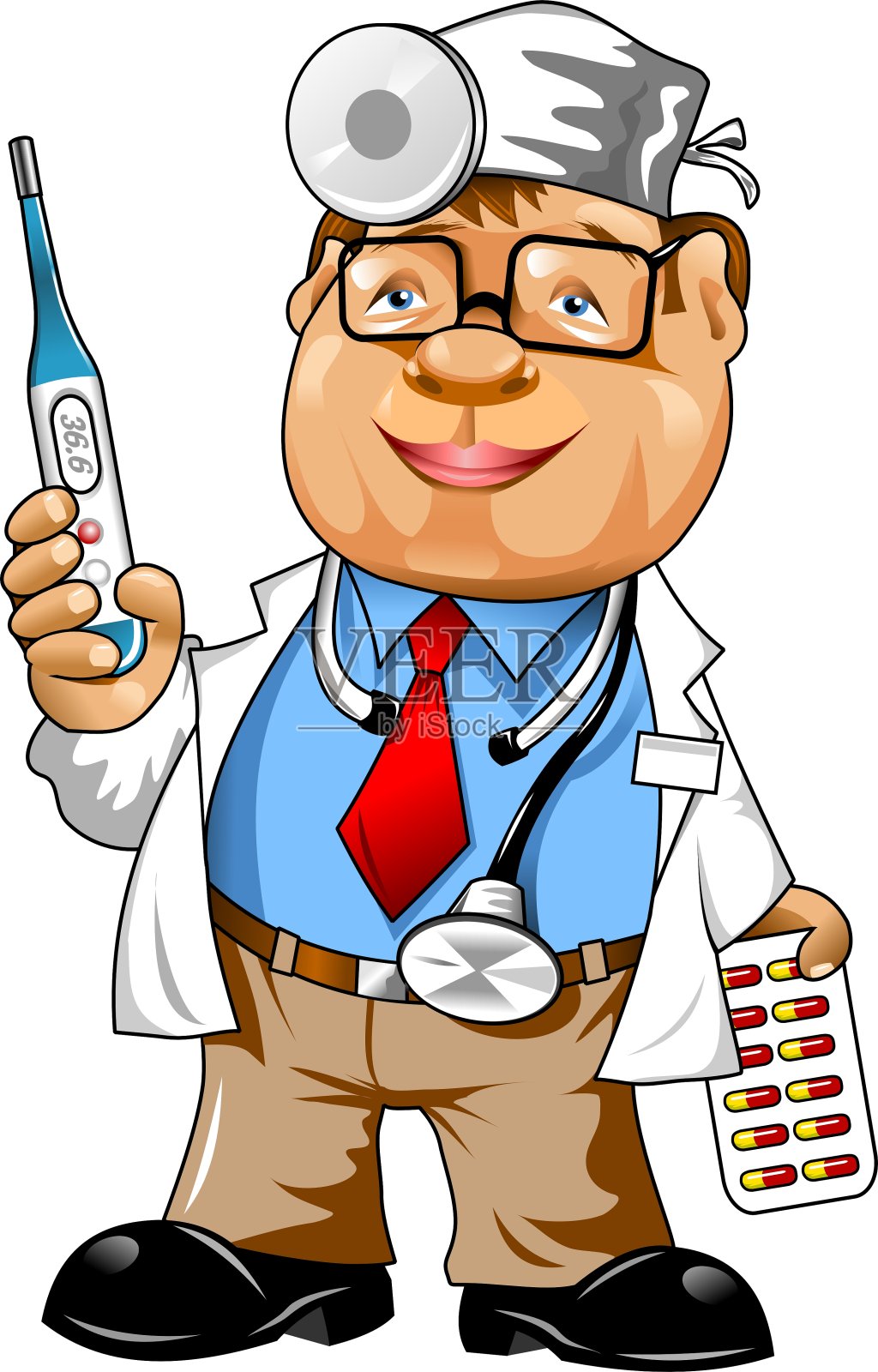 卡通的医生插画图片素材