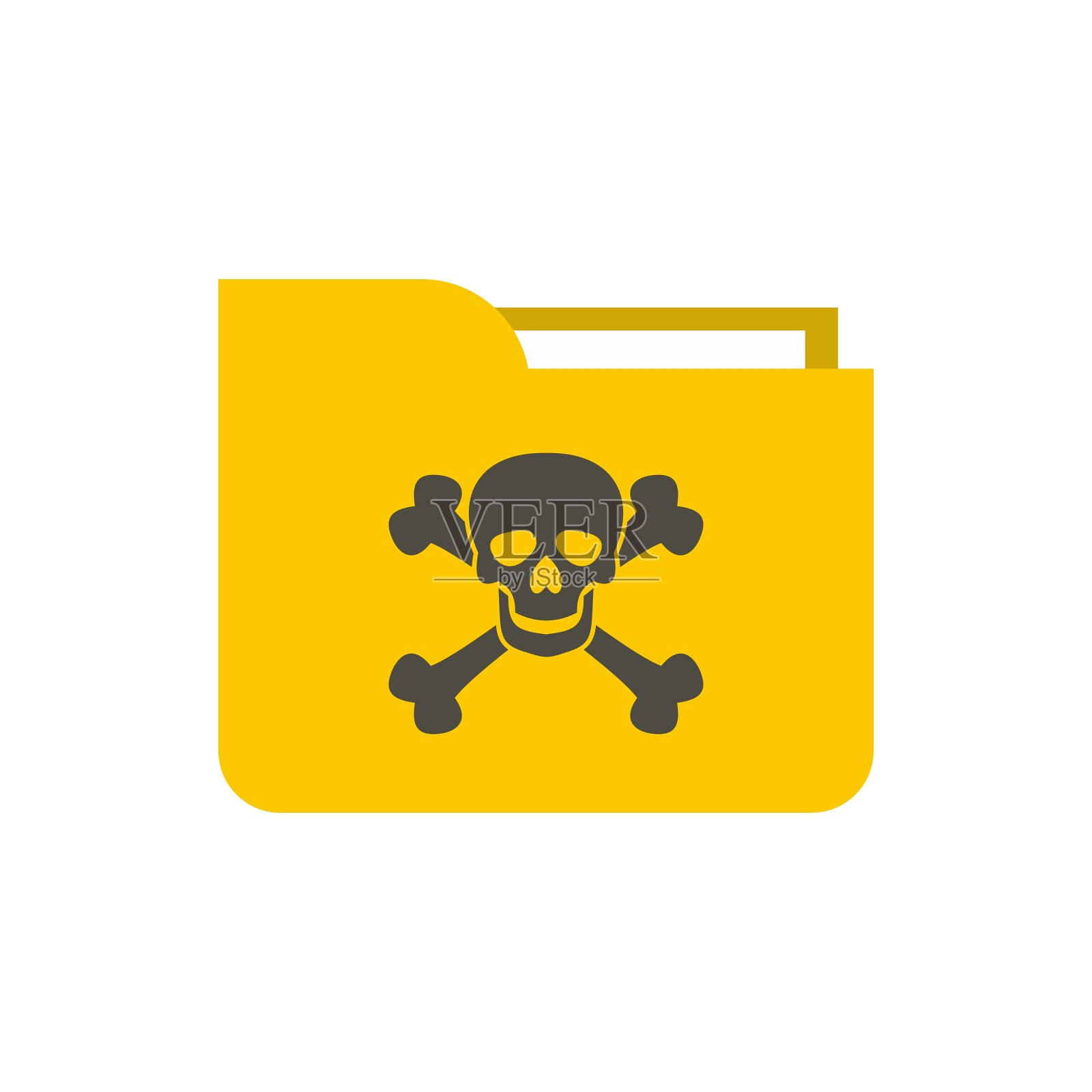 电子邮件图标中的病毒平面样式插画图片素材