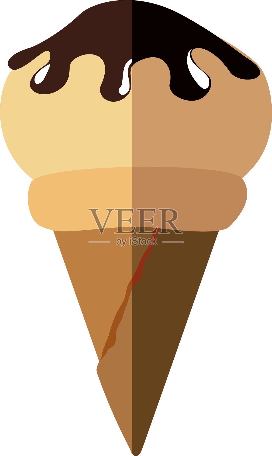 圆锥冰淇淋图标甜点和甜设计设计元素图片