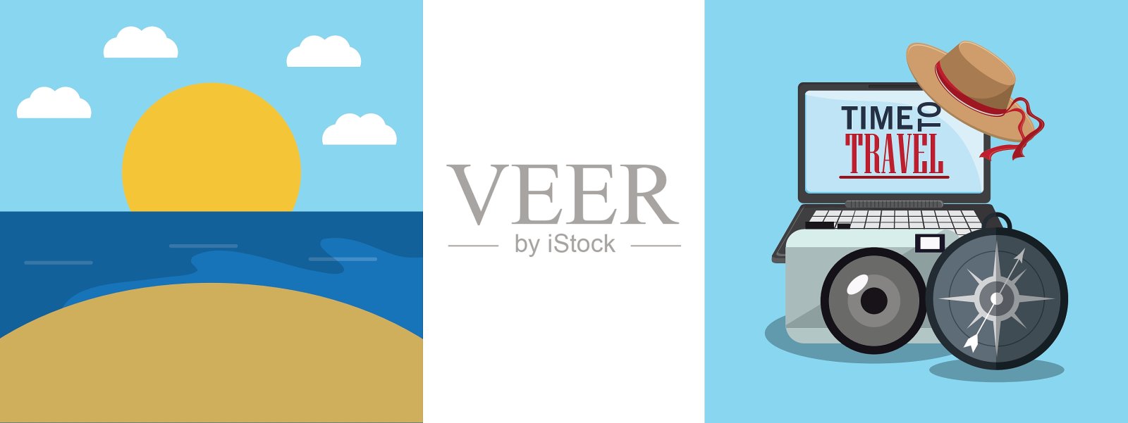 旅行度假时间设计插画图片素材