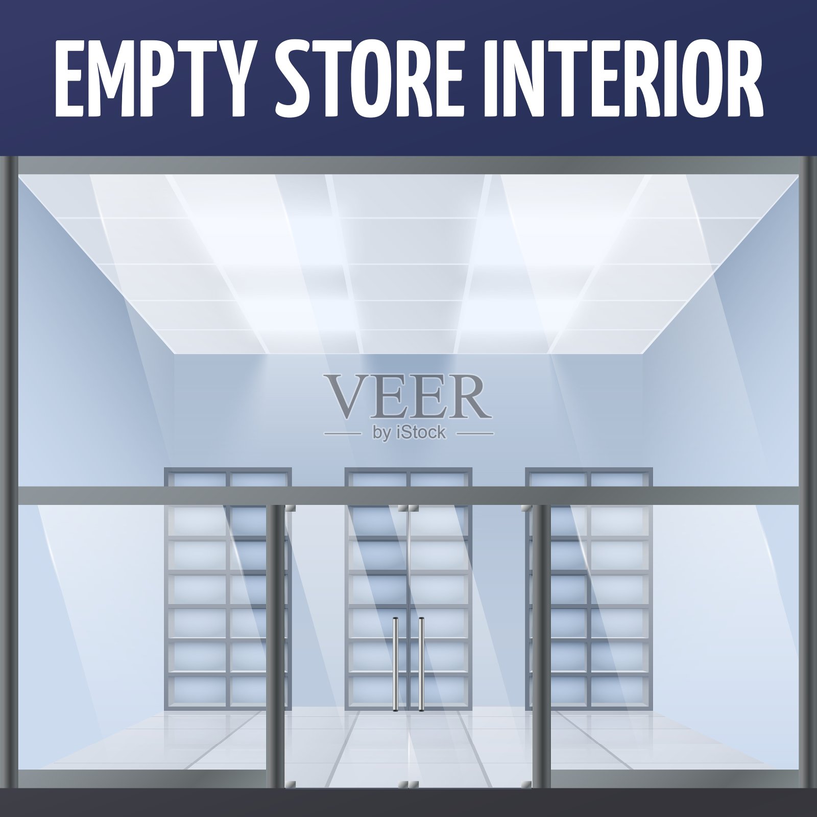 空荡荡的商店内部插画图片素材