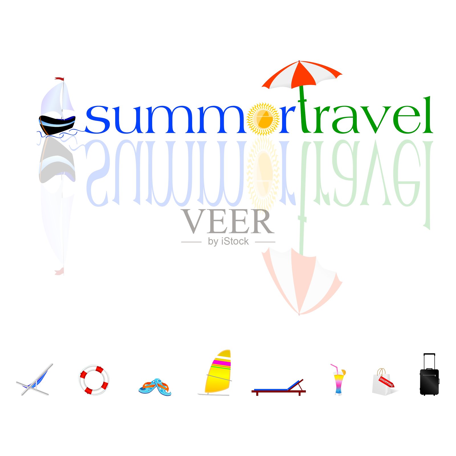 夏天的旅行插画图片素材