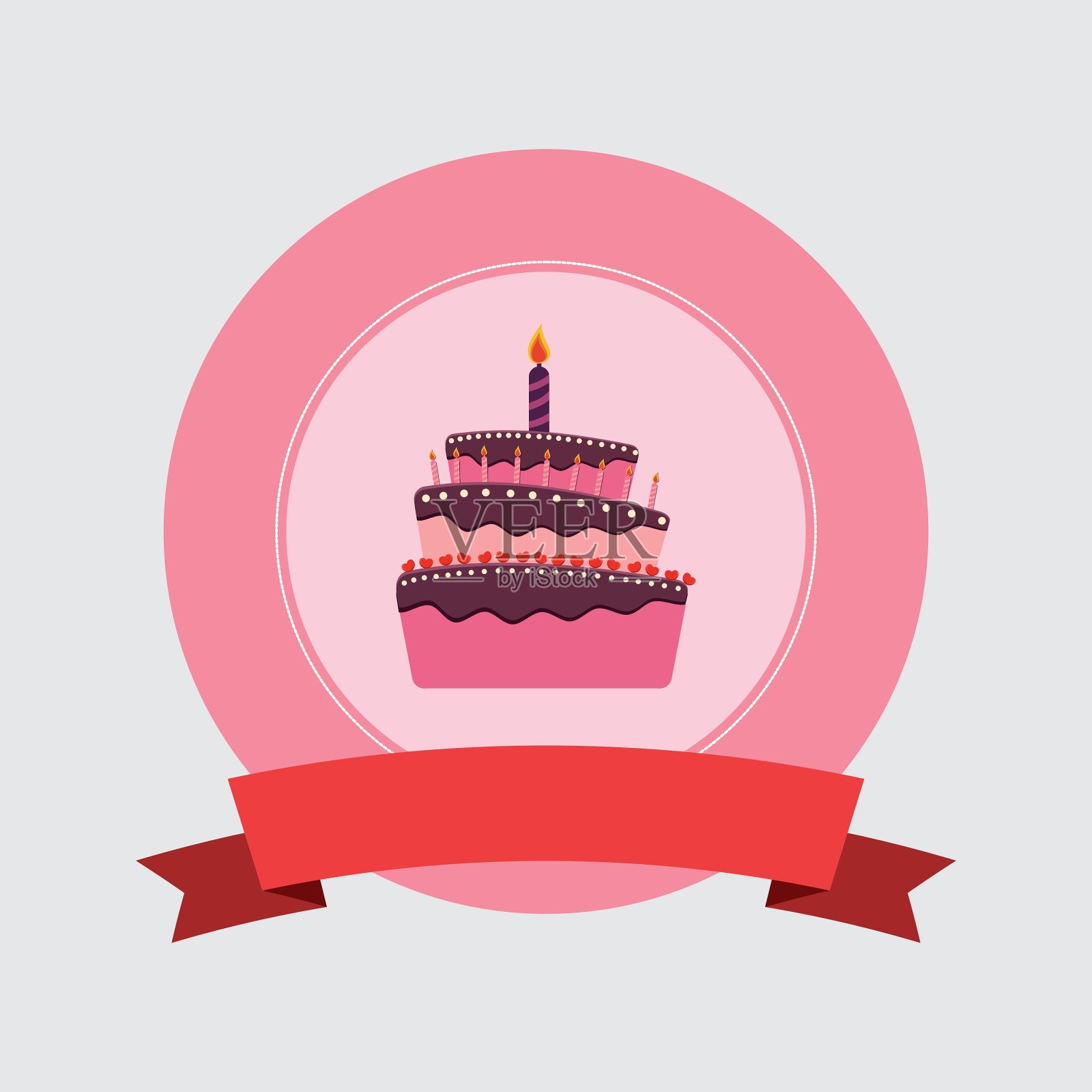 快乐的生日蛋糕插画图片素材