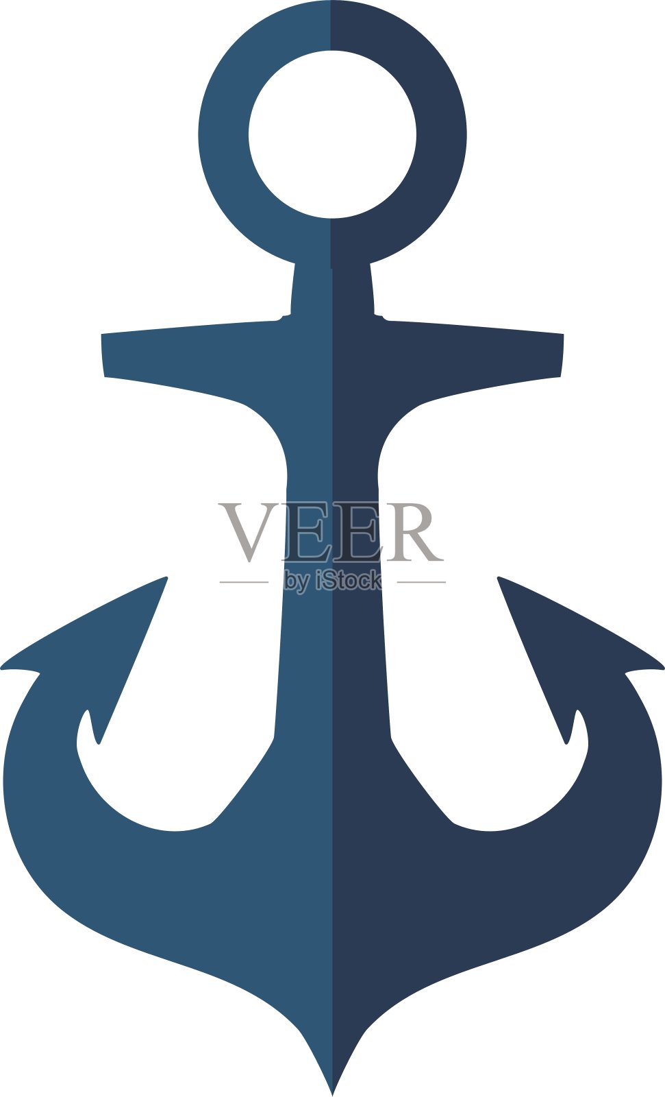 蓝色锚海图标生活方式设计设计元素图片