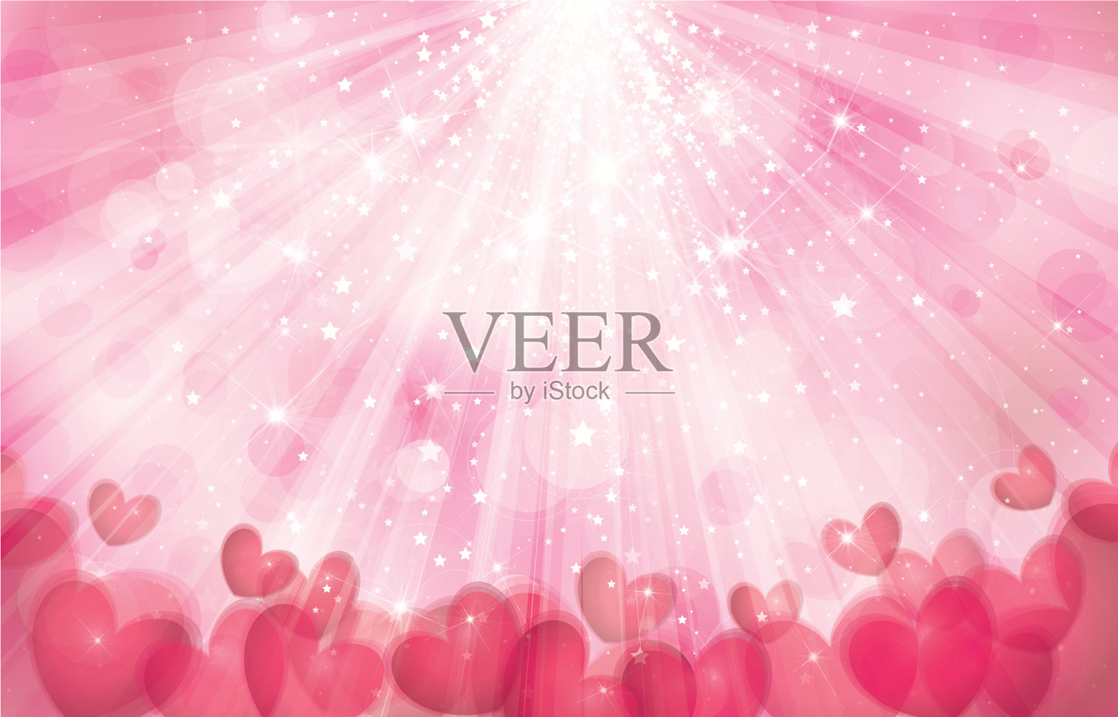 粉色的心背景插画图片素材